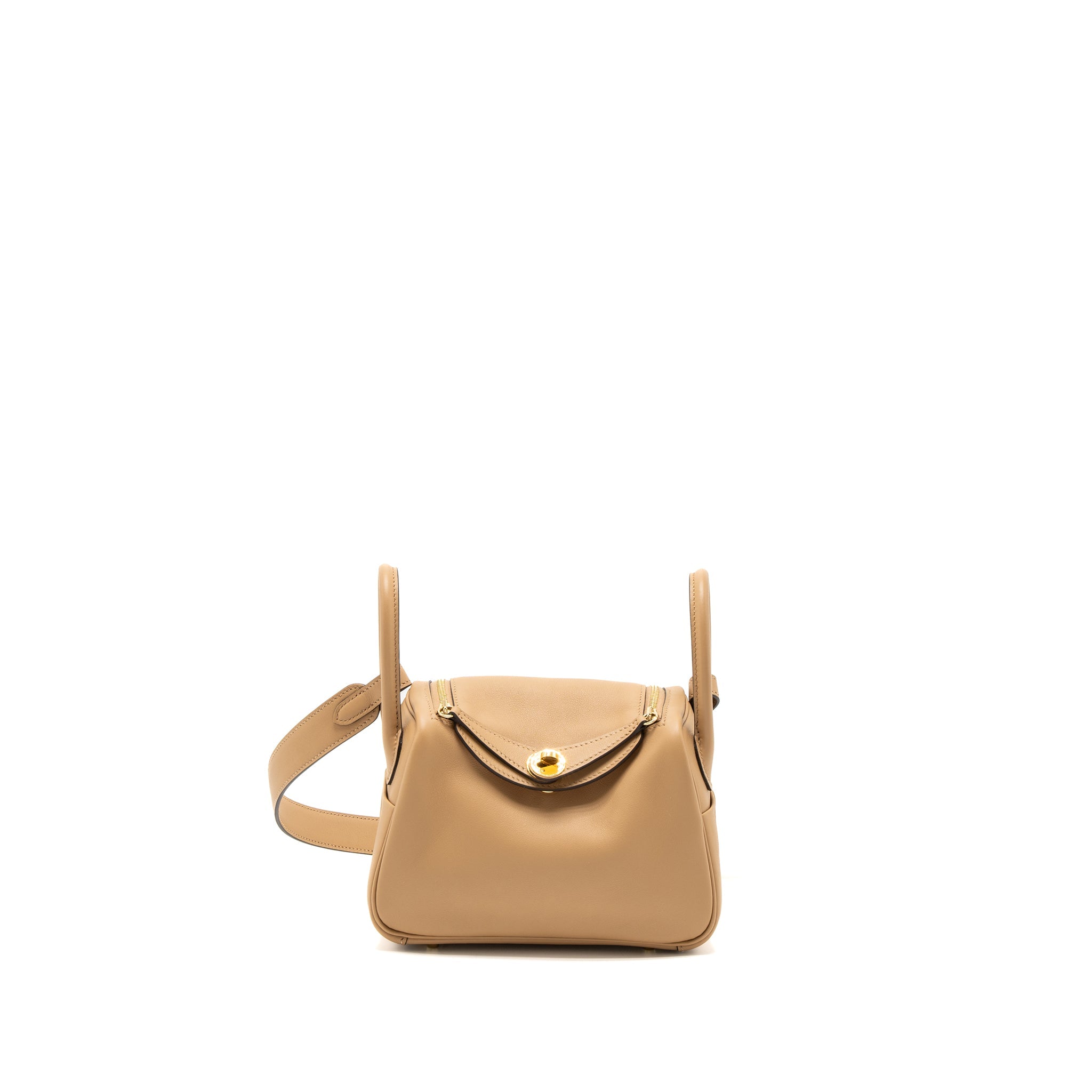 HERMES MINI LINDY SWIFT CHAI/MAUVE SYLVESTRE GHW