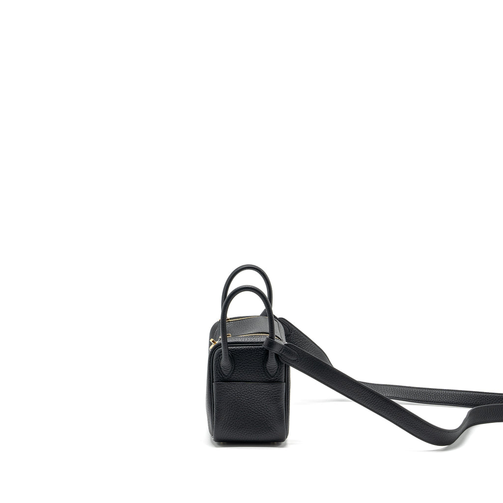 HERMES MINI LINDY CLEMENCE BLACK GHW