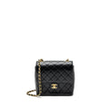 CHANEL 22K RETRO NEW SQUARE LARGE FLAP BAG GOATSKIN BLACK GHW (MICROCHIP)