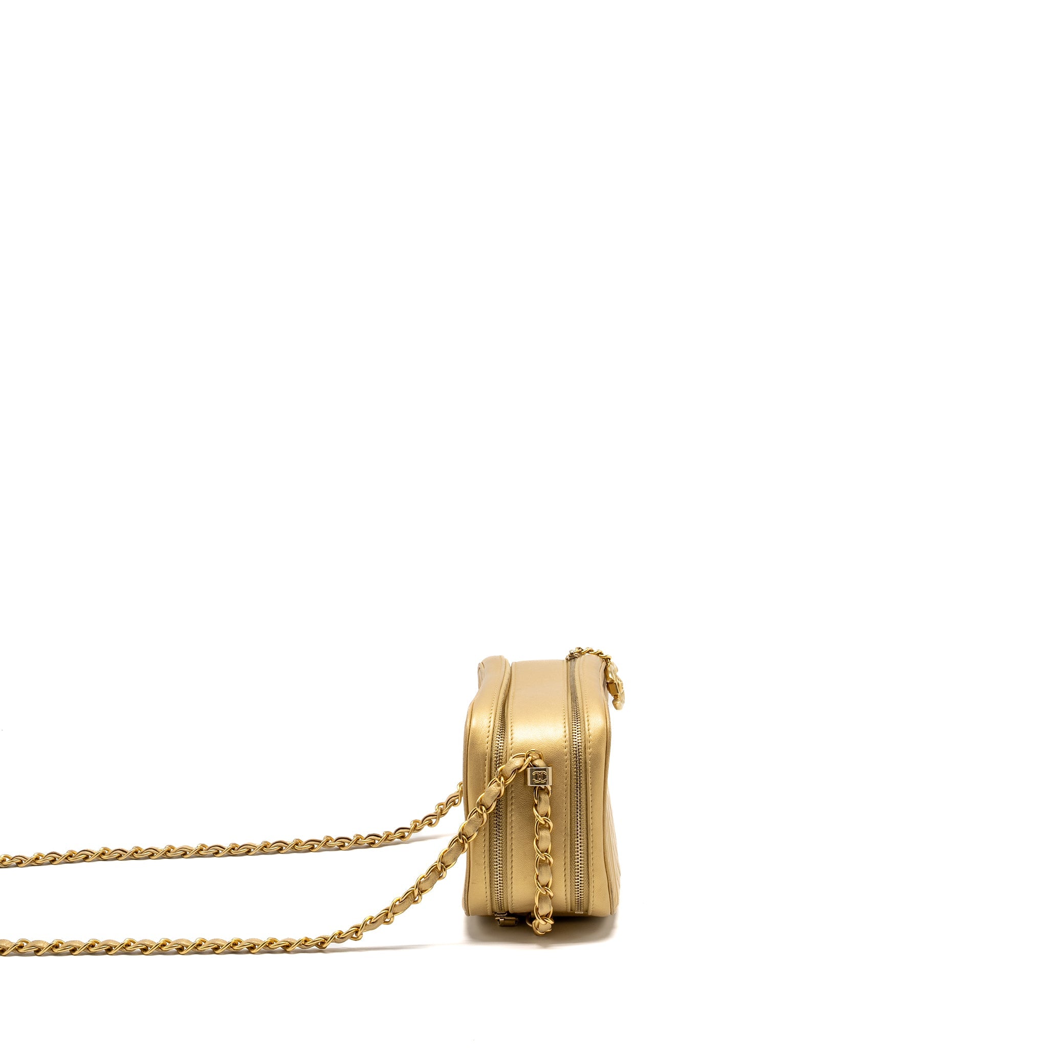 CHANEL COCO BOY CAMERA BAG LAMBSKIN GOLD GHW