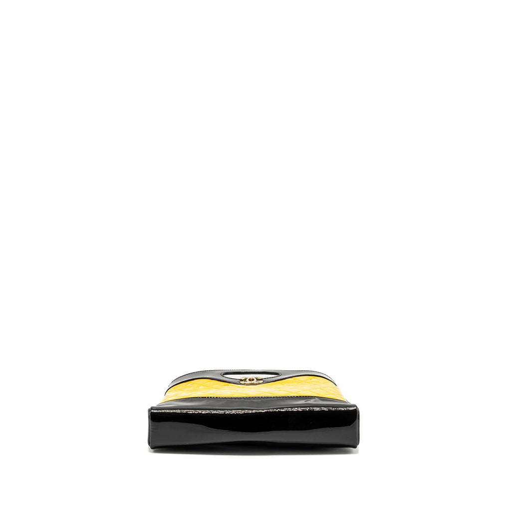 CHANEL MINI 31 BAG PATENT BLACK/YELLOW LGHW (MICROCHIP)