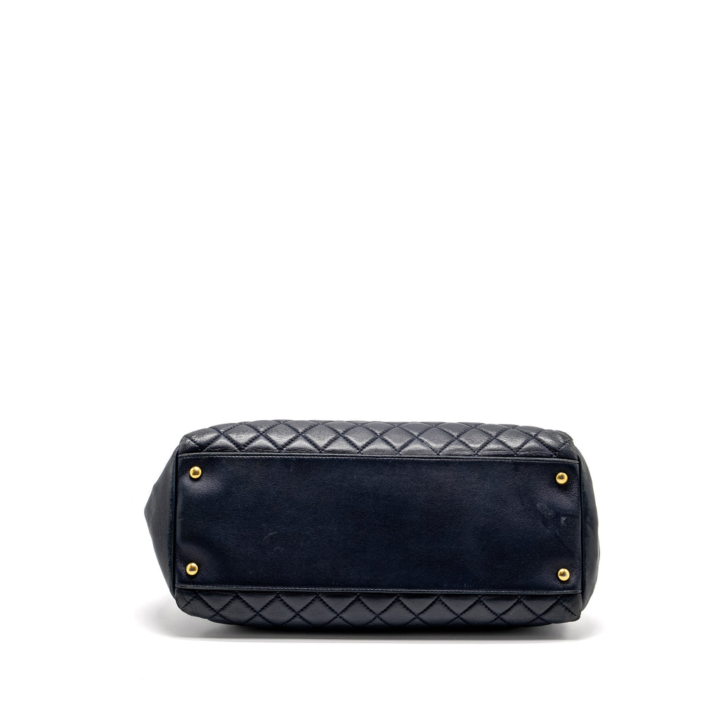 CHANEL JUST MADEMOISELLE BOWLING BAG LAMBSKIN DARK BLUE GHW