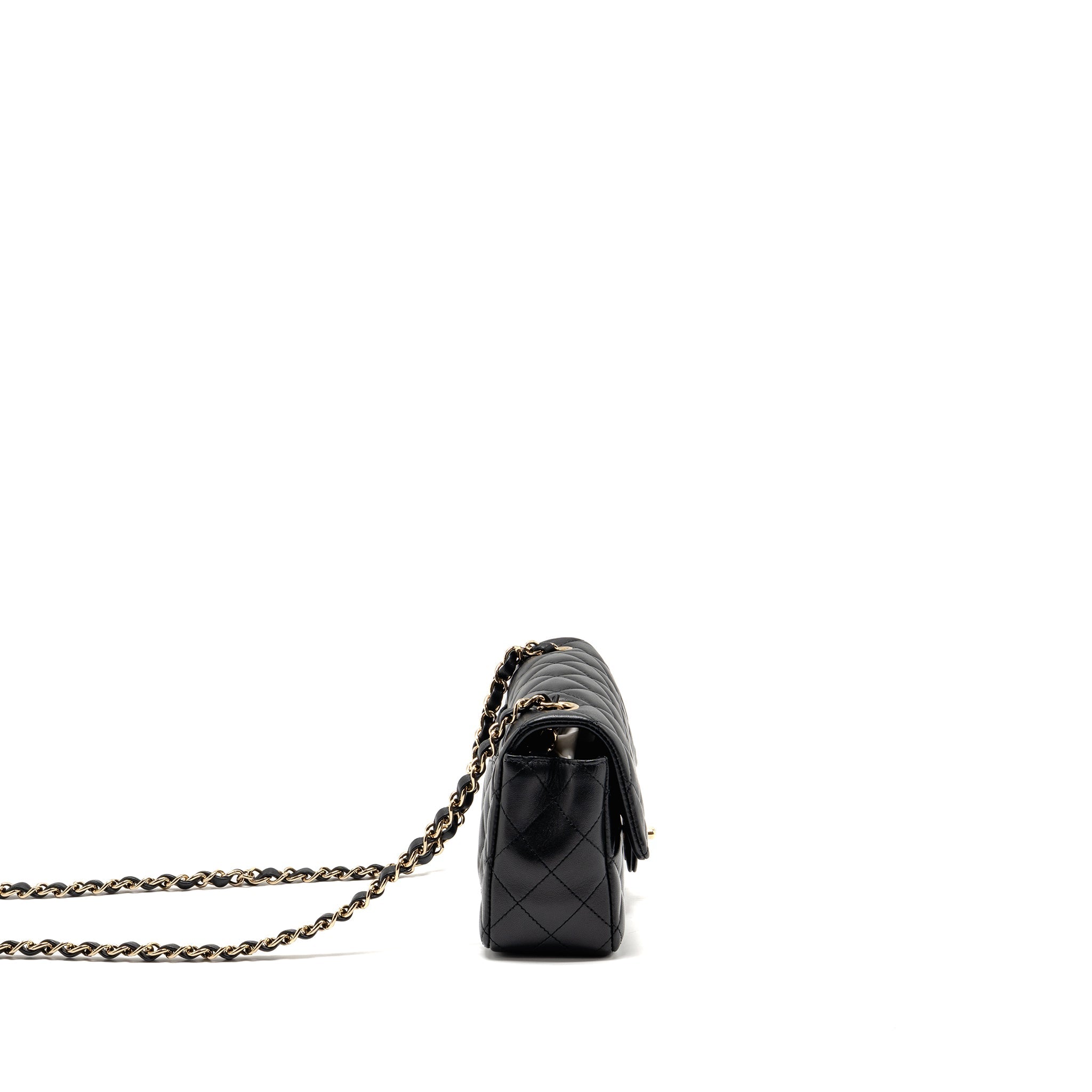 CHANEL MINI RECTANGULAR FLAP BAG LAMBSKIN BLACK LGHW