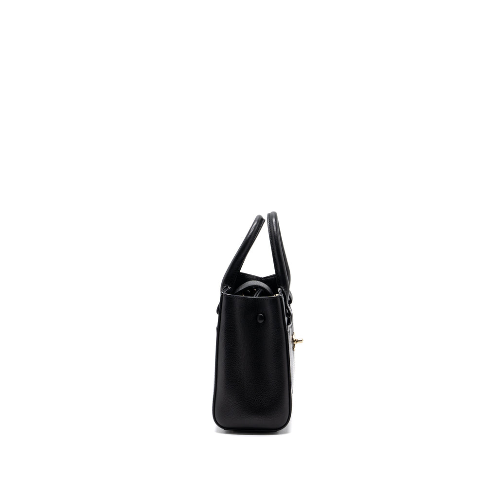 CHANEL TOP HANDLE SMALL TOTE BAG GRAINED CALFSKIN BLACK LGHW