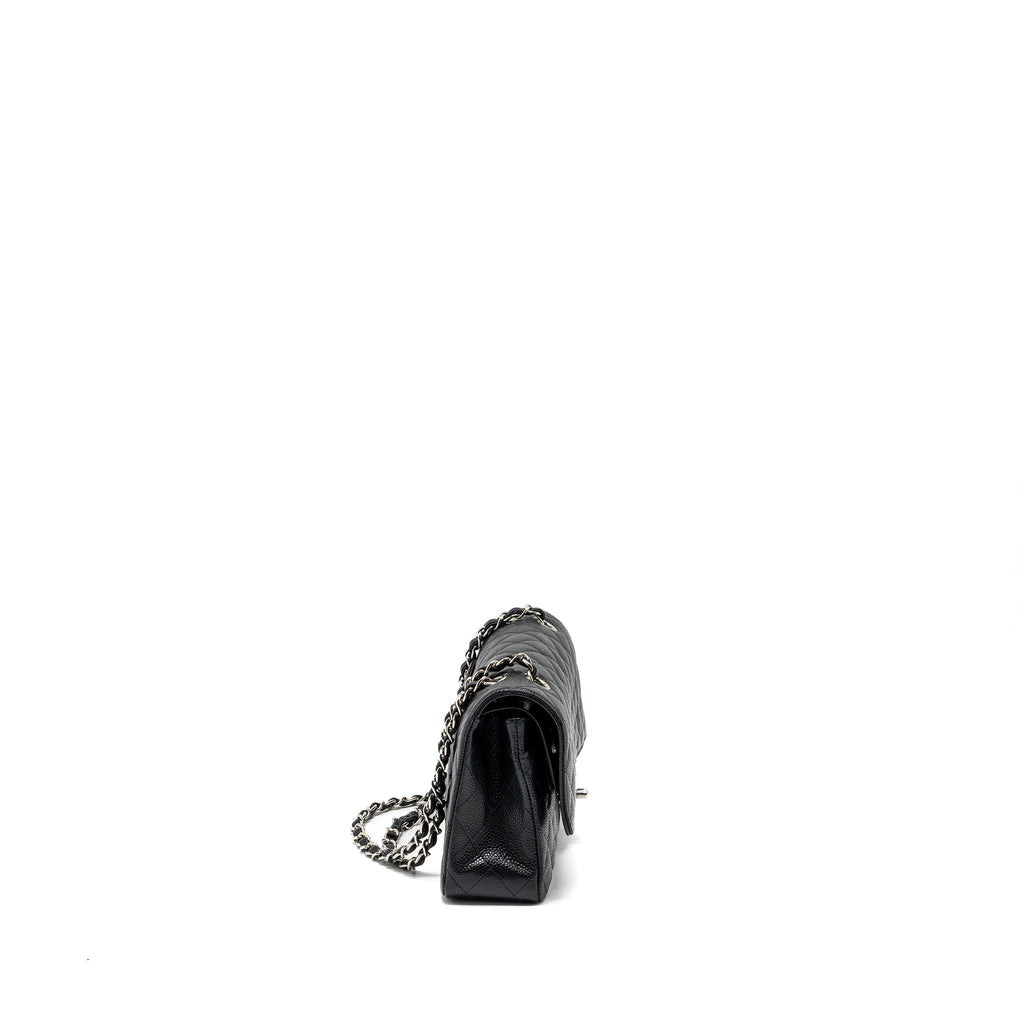 CHANEL MEDIUM CLASSIC DOUBLE FLAP BAG CAVIAR BLACK SHW