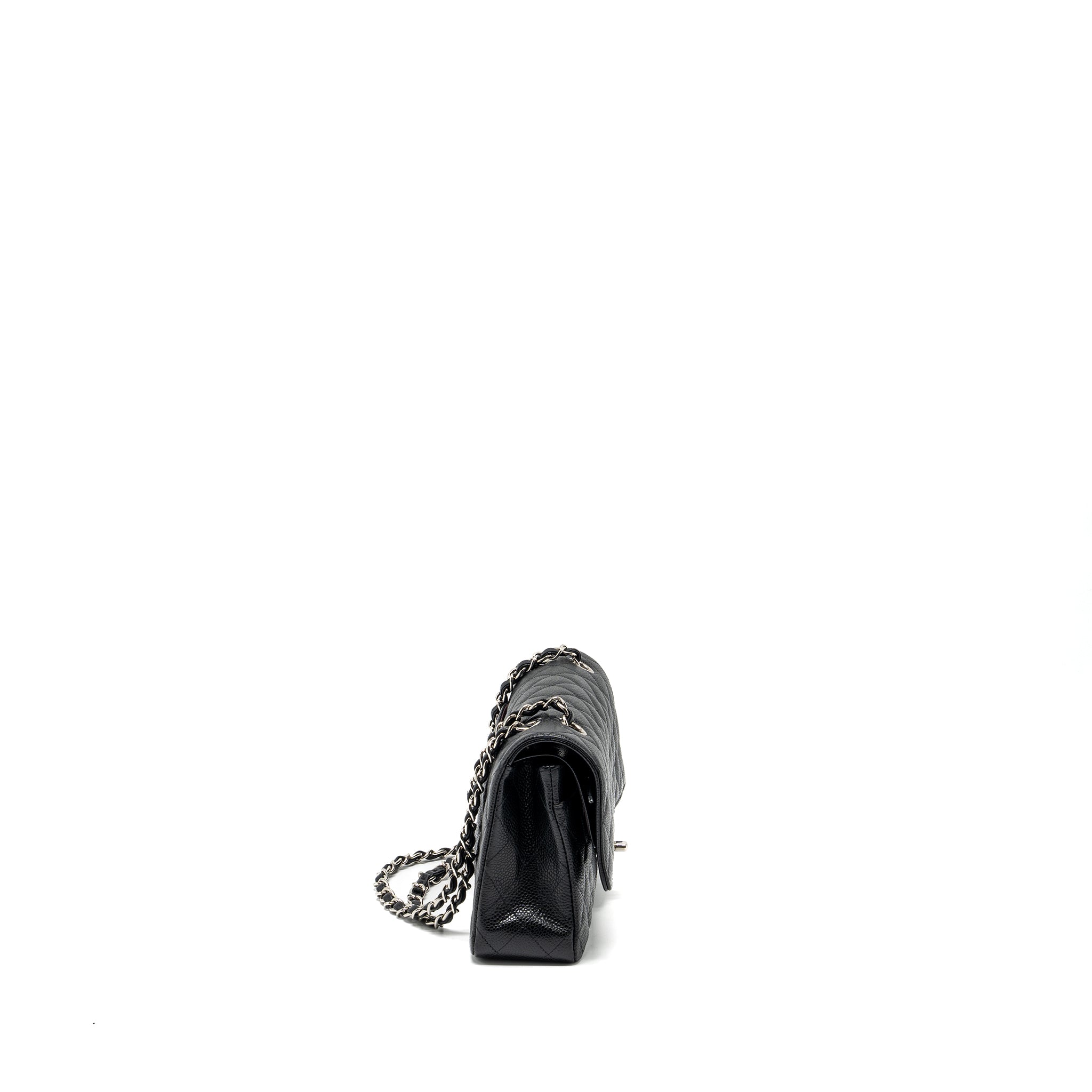 CHANEL MEDIUM CLASSIC DOUBLE FLAP BAG CAVIAR BLACK SHW