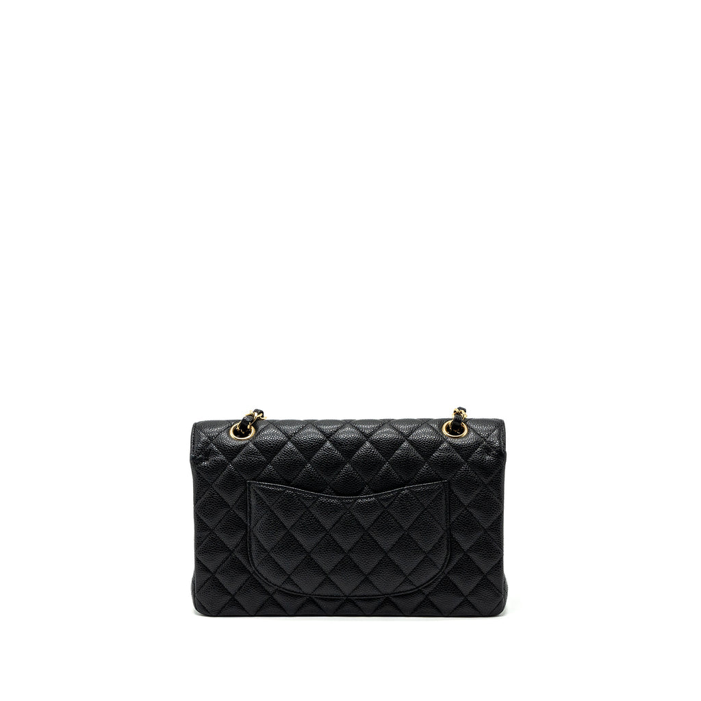 CHANEL MEDIUM CLASSIC DOUBLE FLAP BAG CAVIAR BLACK GHW
