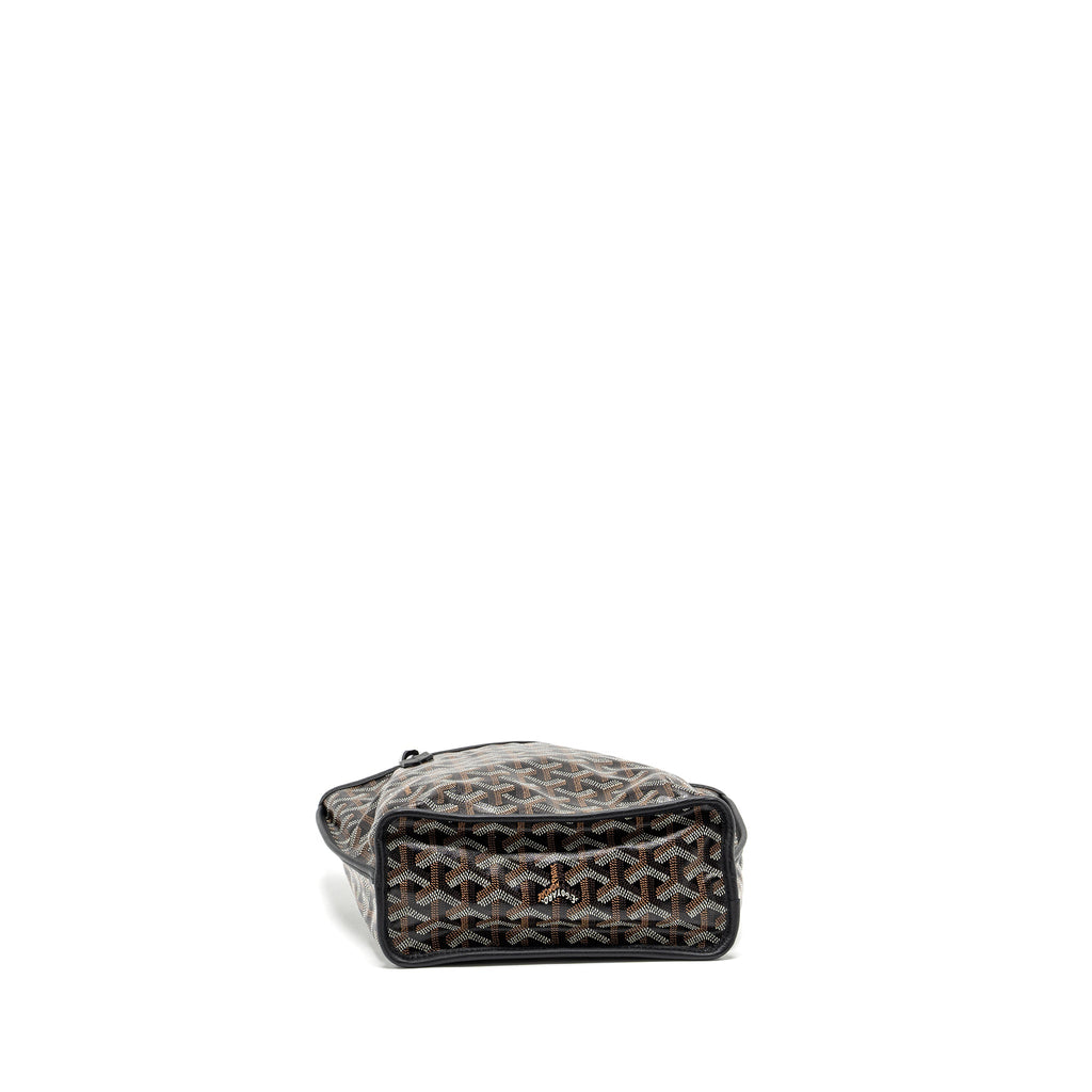 GOYARD ANJOU MINI TOTE BAG GOYARDLINE CANVAS / CALFSKIN BLACK SHW