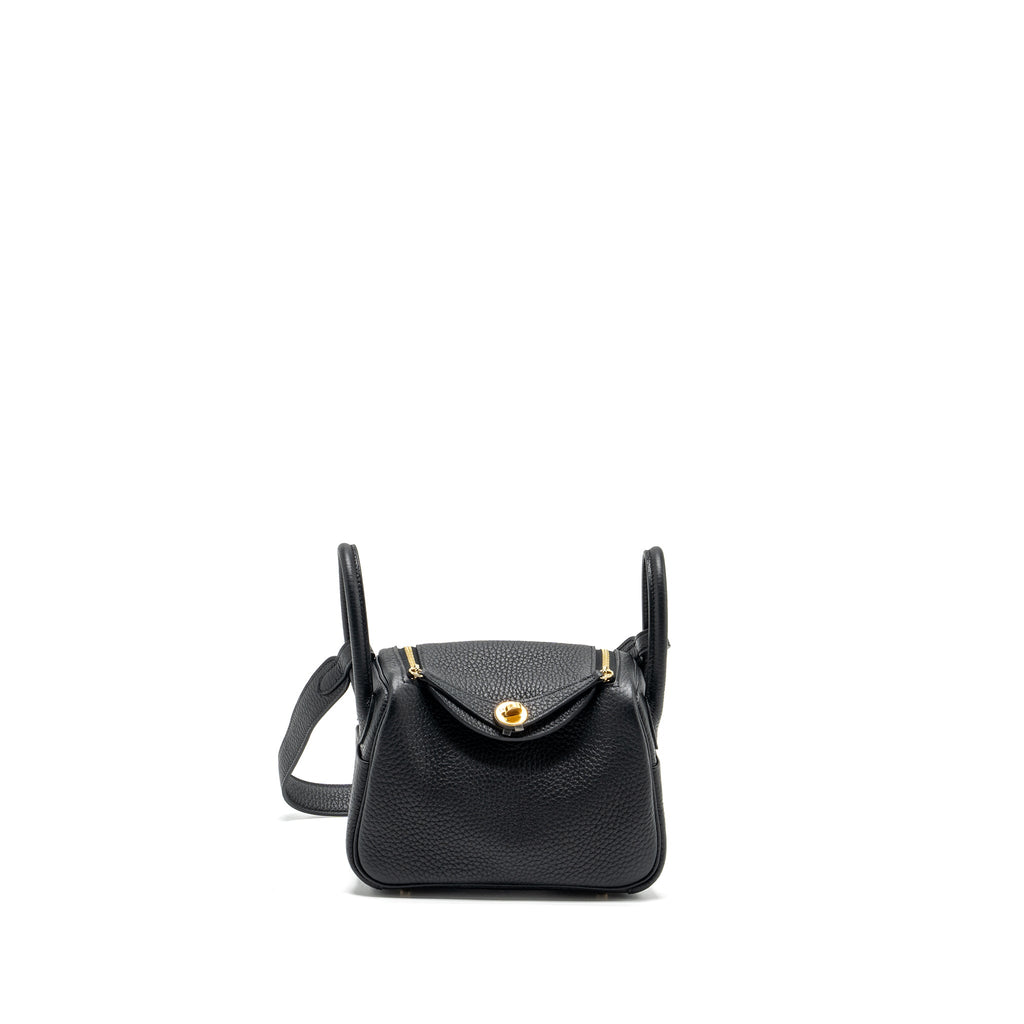 HERMES MINI LINDY CLEMENCE BLACK GHW