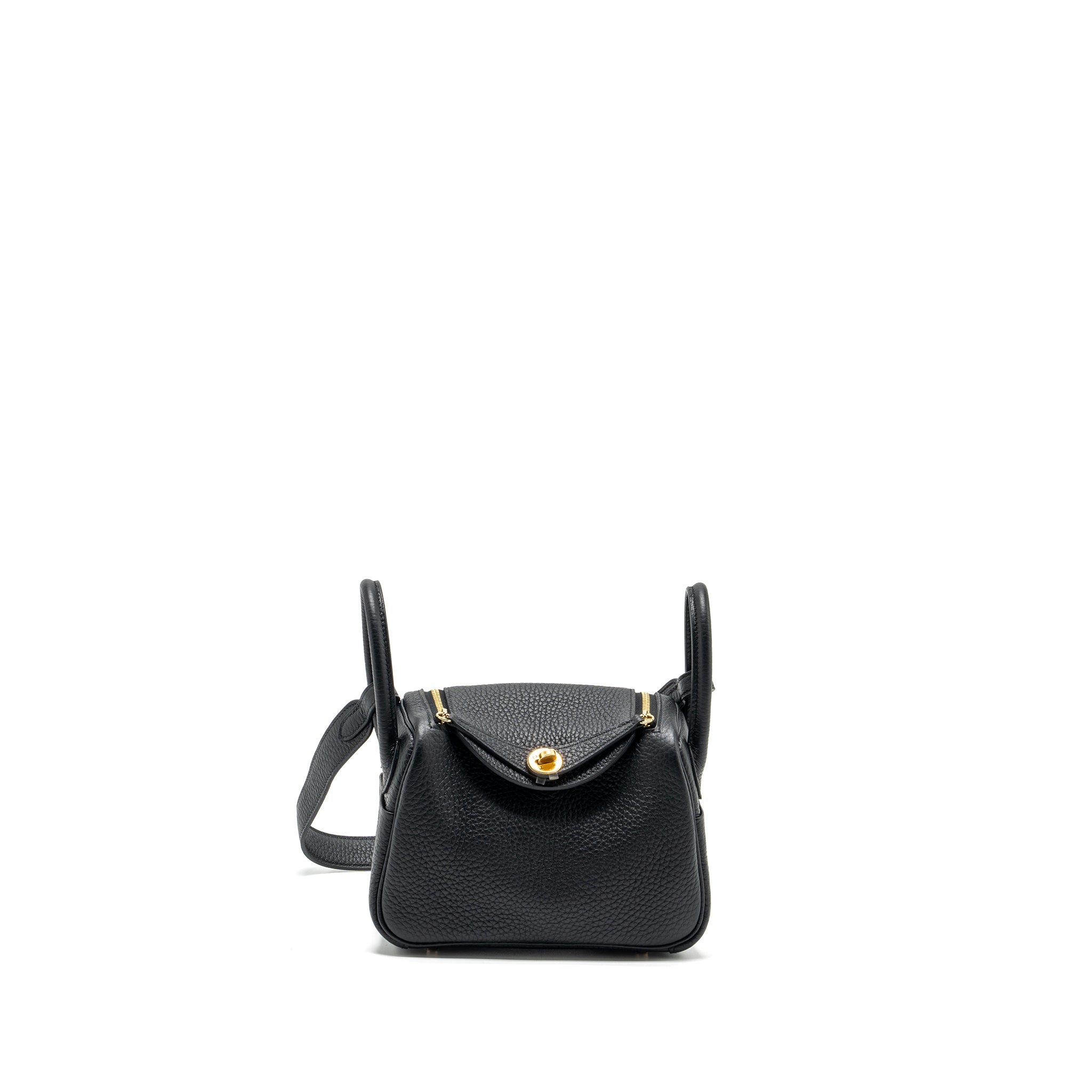 HERMES MINI LINDY CLEMENCE BLACK GHW