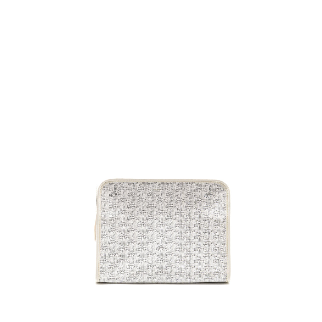 GOYARD JOUVENCE MM TOILETRY BAG GOYARDINE CANVAS WHITE SHW