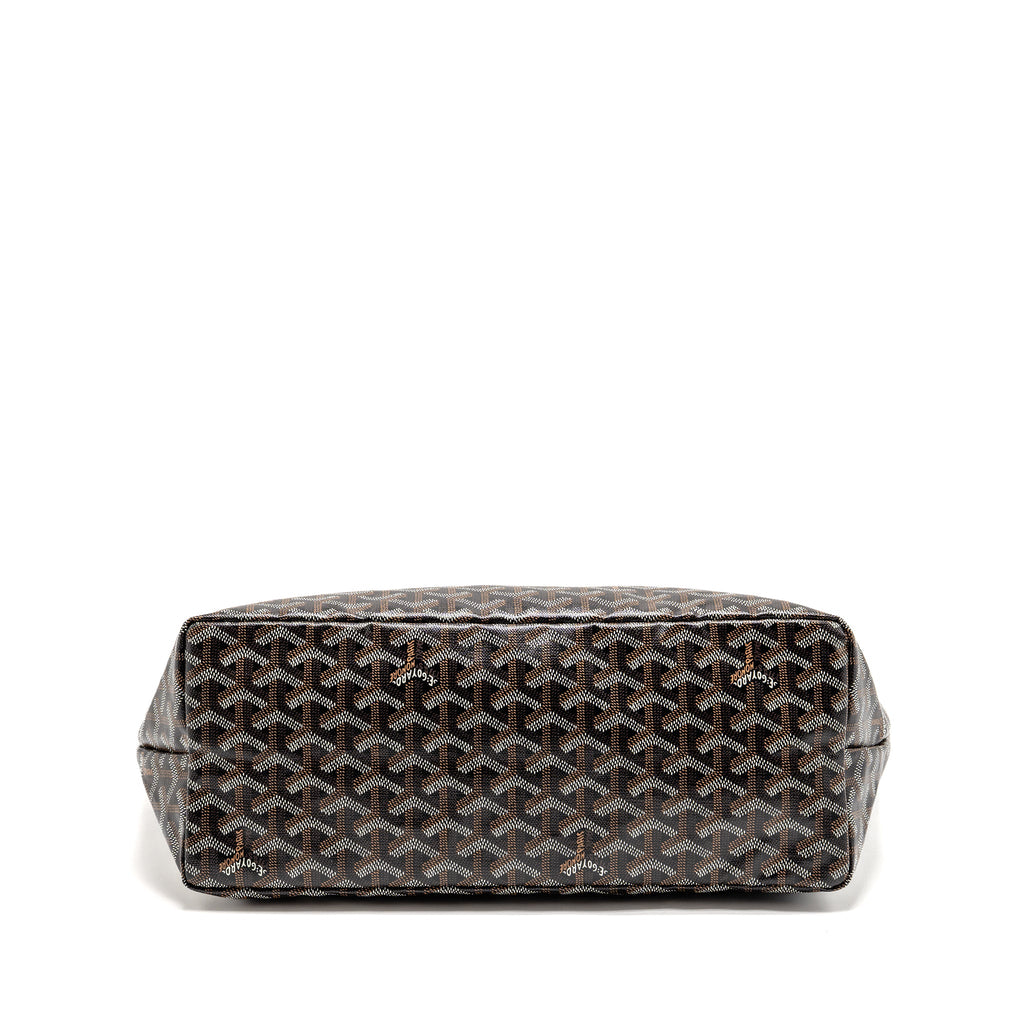 GOYARD SAINT LOUIS PM TOTE BAG GOYARDINE CANVAS/CALFSKIN BLACK