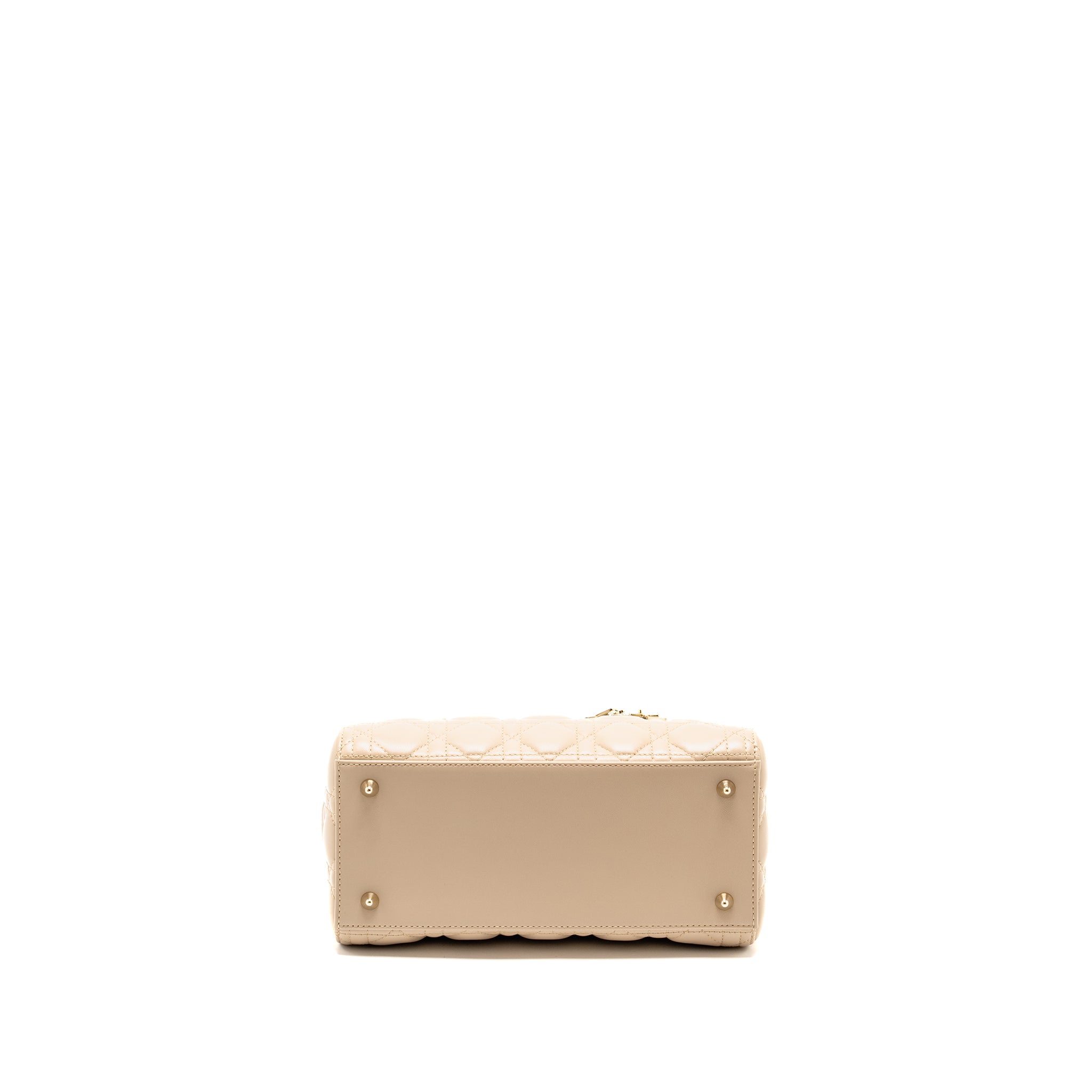 DIOR MEDIUM LADY DIOR LAMBSKIN BEIGE/BLUE LGHW