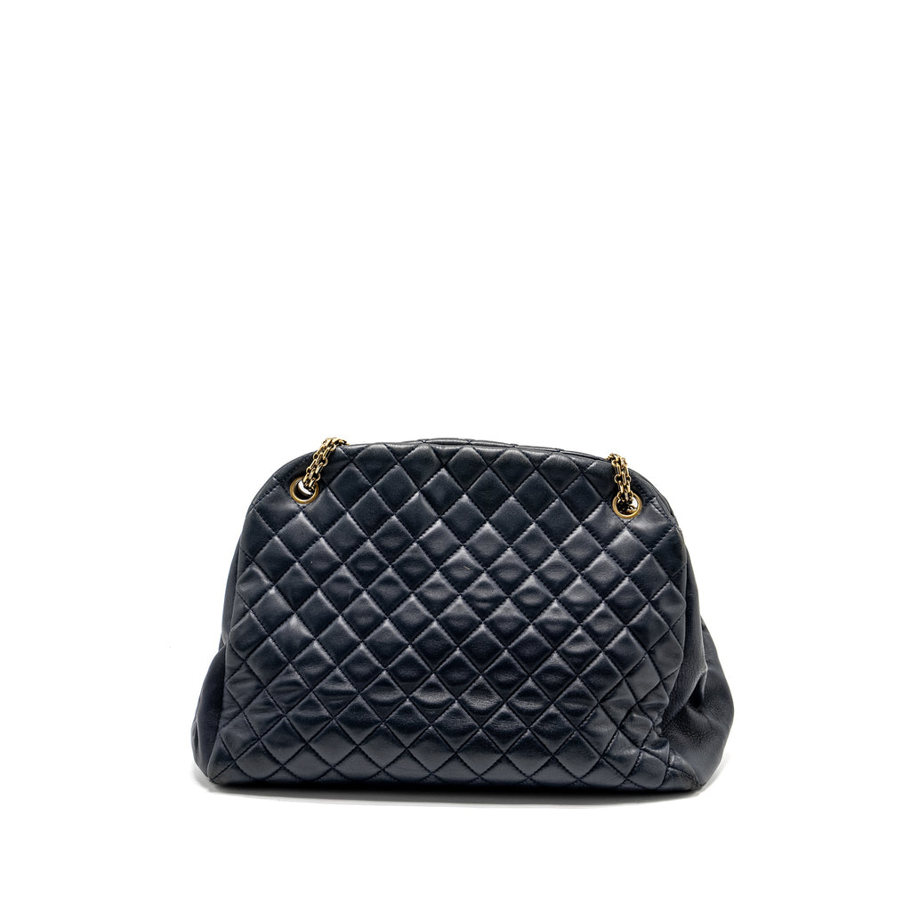 CHANEL JUST MADEMOISELLE BOWLING BAG LAMBSKIN DARK BLUE GHW