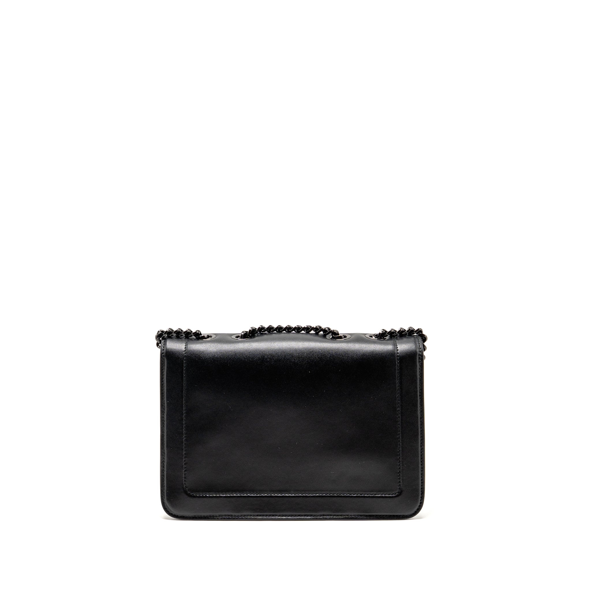 SALVATORE FERRAGAMO VARA BOW CROSSBODY FLAP BAG BLACK CALFSKIN BLACK HARDWARE