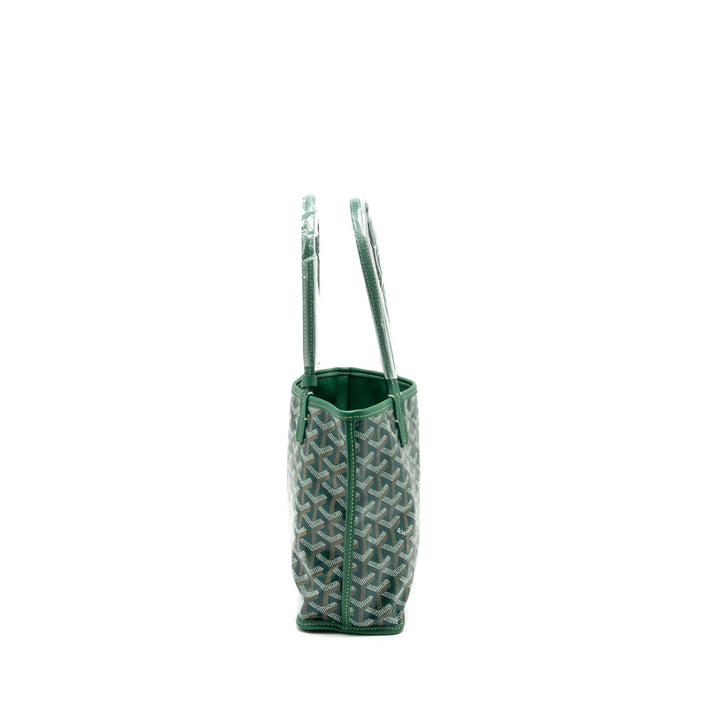 GOYARD MINI ANJOU TOTE BAG GOYARDLINE CANVAS / LEATHER GREEN SHW