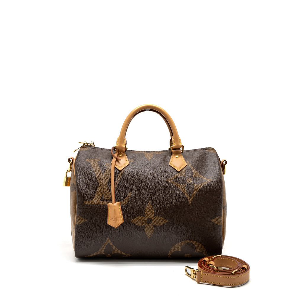 LOUIS VUITTON SPEEDY 30 BANDOULIERE GIANT MONOGRAM REVERSE CANVAS GHW