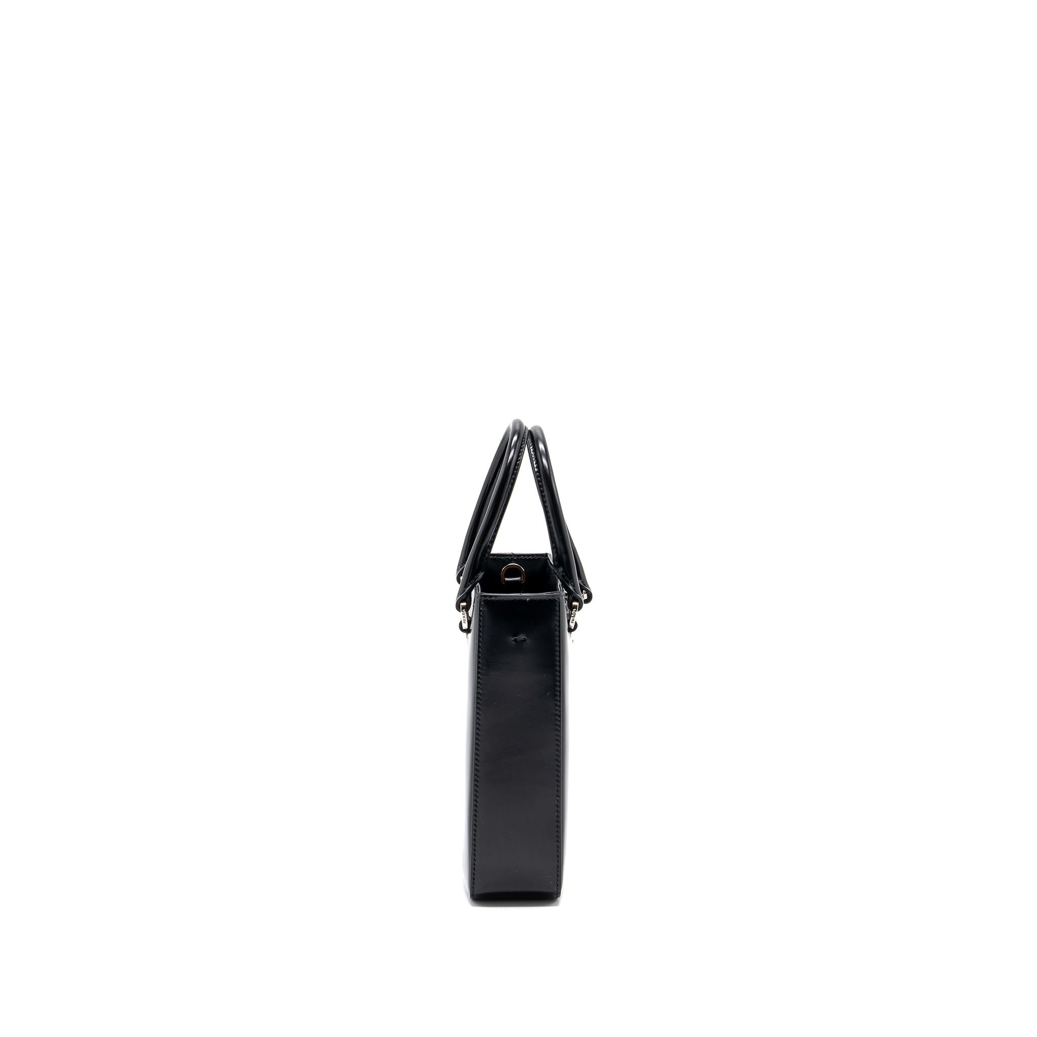 PRADA SMALL BRUSHED LEATHER TOTE BLACK SHW