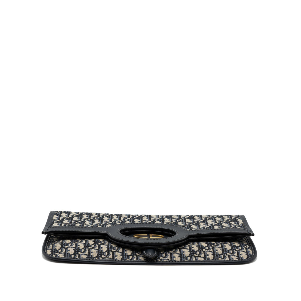 DIOR FOLDER CLUTCH BLUE DIOR OBLIQUE CANVAS/ LEATHER GHW