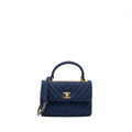 CHANEL SMALL CHEVRON TRENDY CC FABRIC NAVY GHW