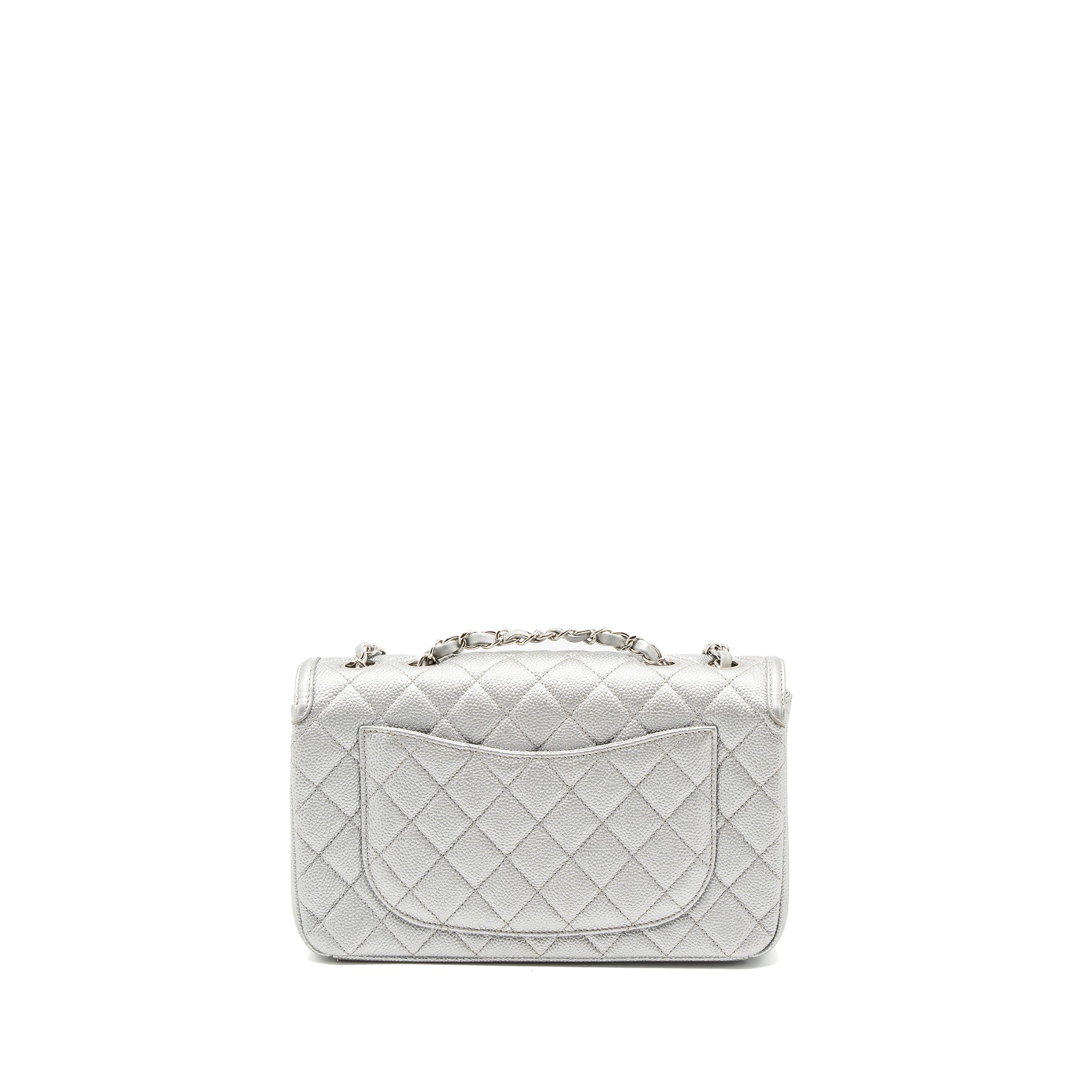 CHANEL FILIGREE FLAP BAG CAVIAR SILVER SHW