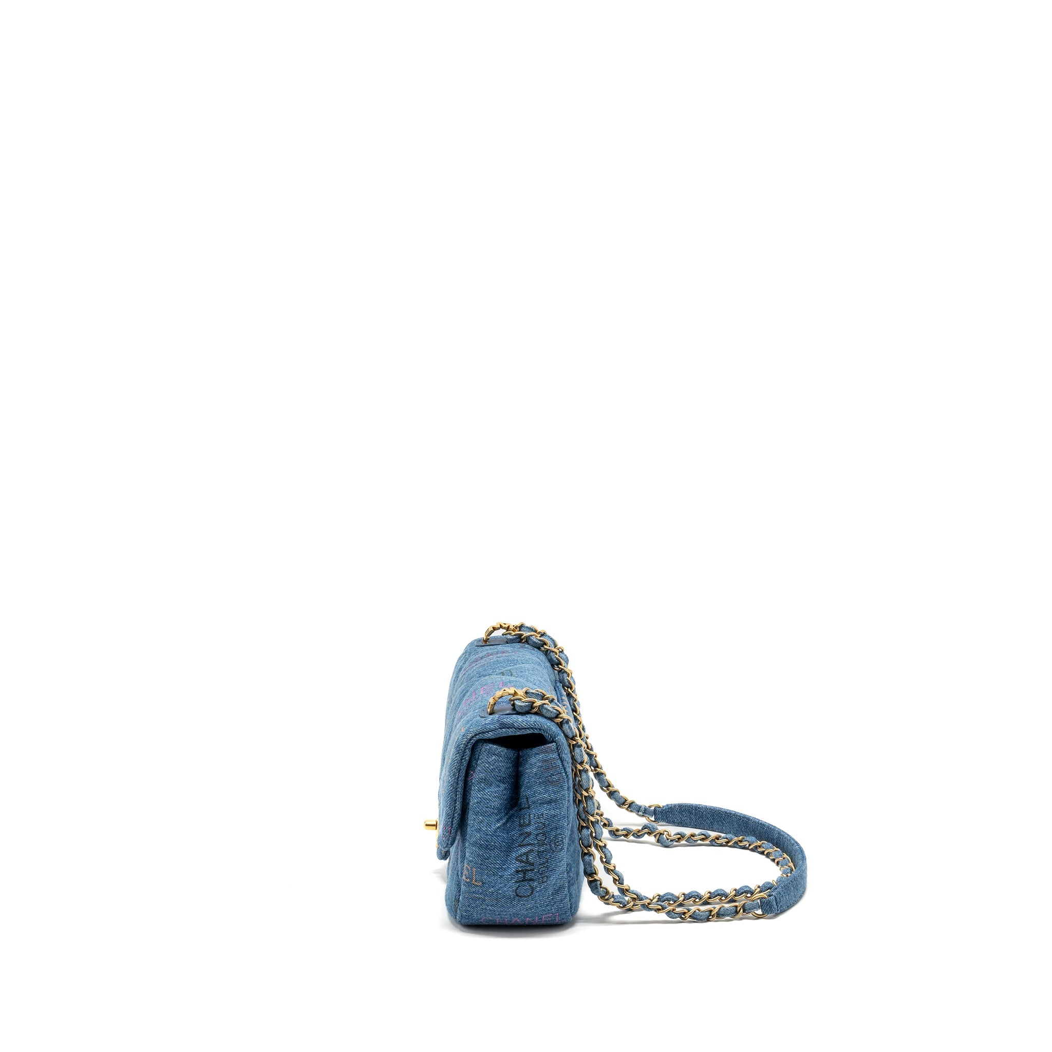 CHANEL 22P FLAP BAG DENIM BLUE GHW (MICROCHIP)