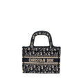 DIOR MINI BOOK TOTE BLUE OBLIQUE EMBROIDERY