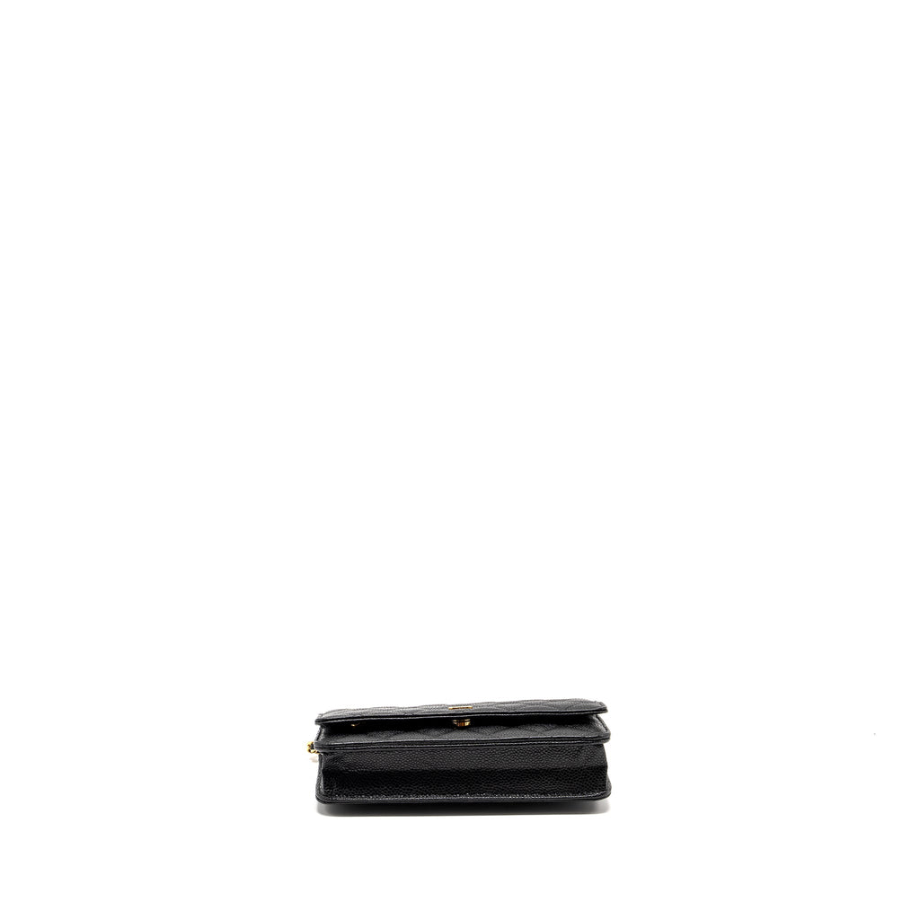 CHANEL CLASSIC WALLET ON CHAIN CAVIAR BLACK GHW