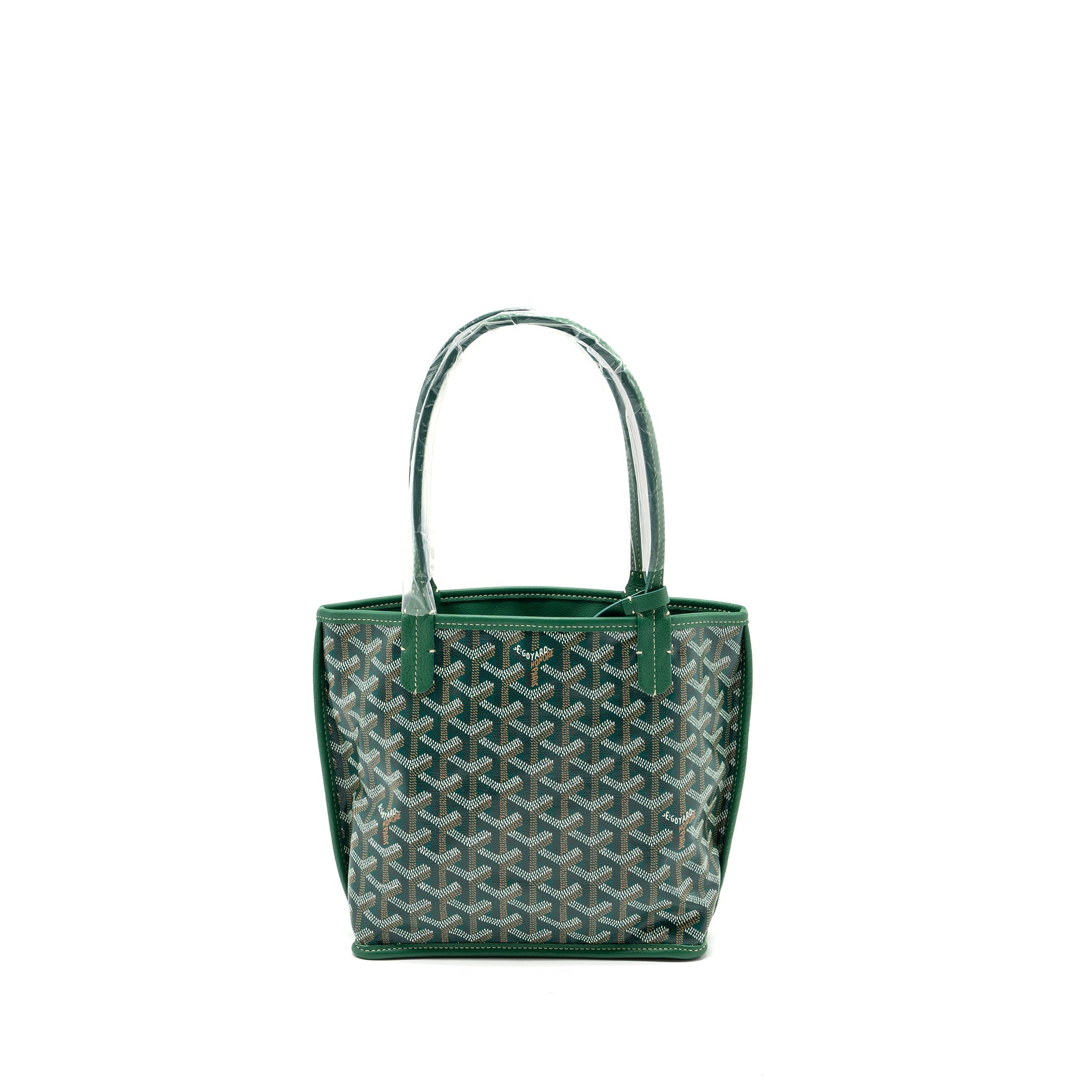 GOYARD MINI ANJOU TOTE BAG GOYARDLINE CANVAS / LEATHER GREEN SHW