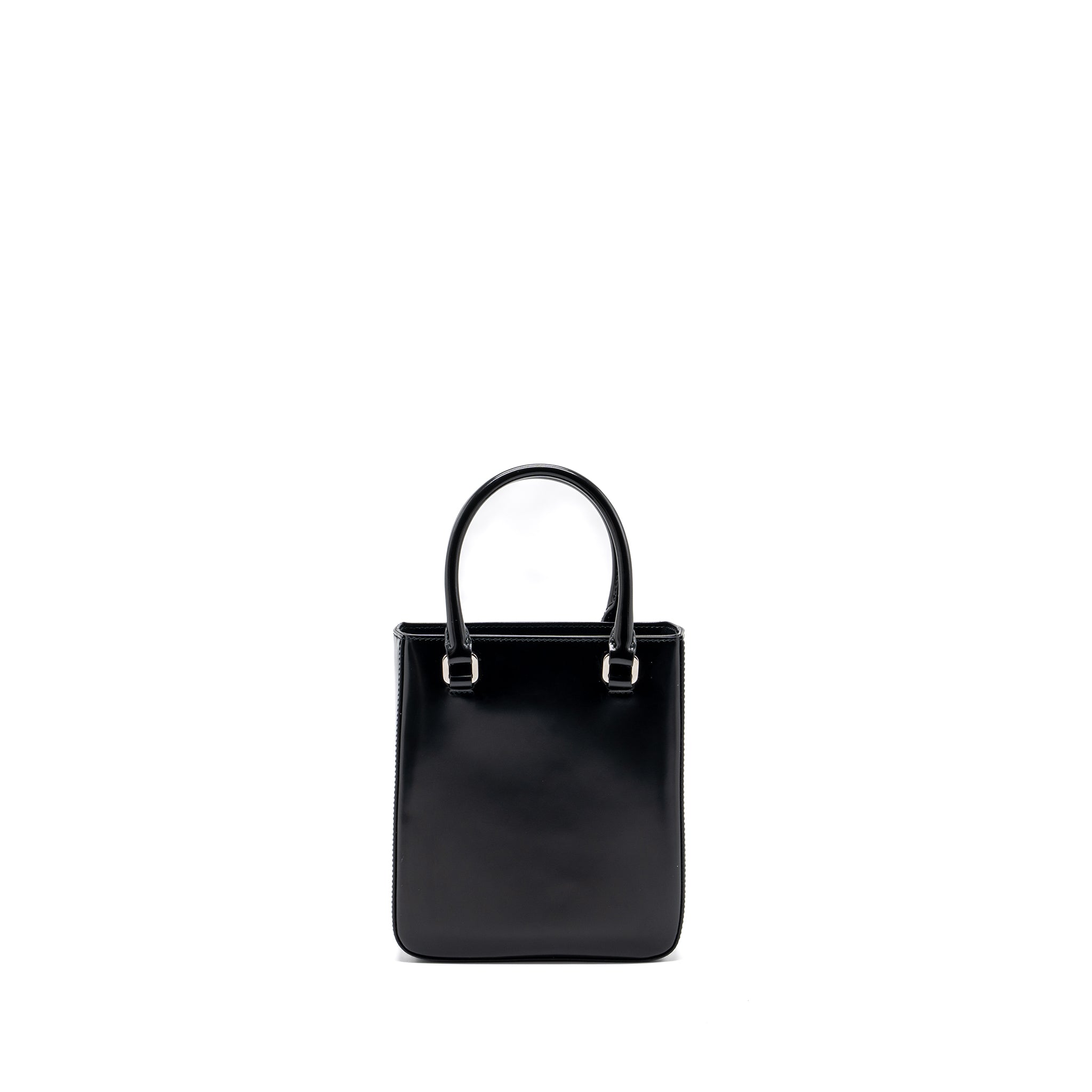 PRADA SMALL BRUSHED LEATHER TOTE BLACK SHW