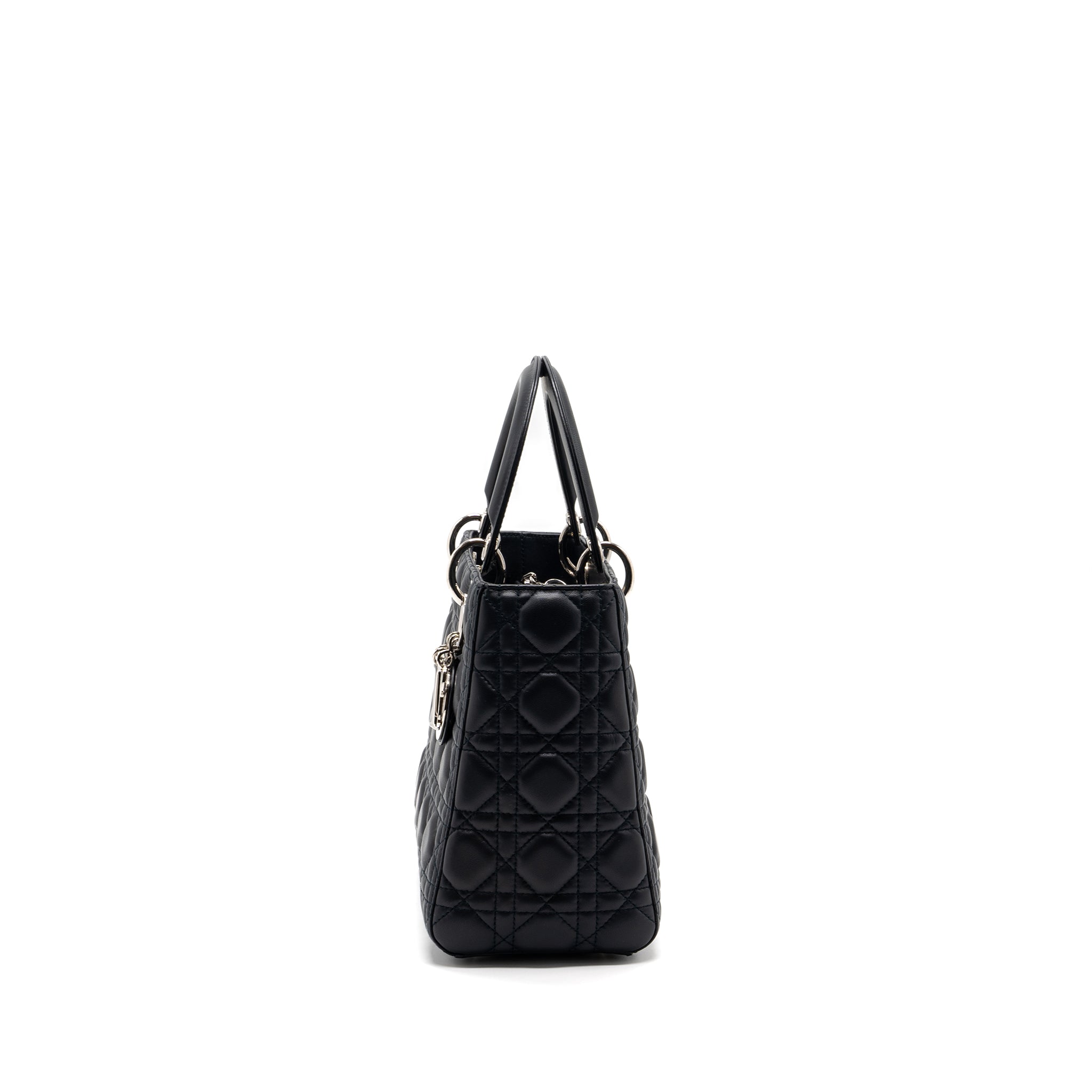 DIOR MEDIUM LADY DIOR LAMBSKIN BLACK SHW