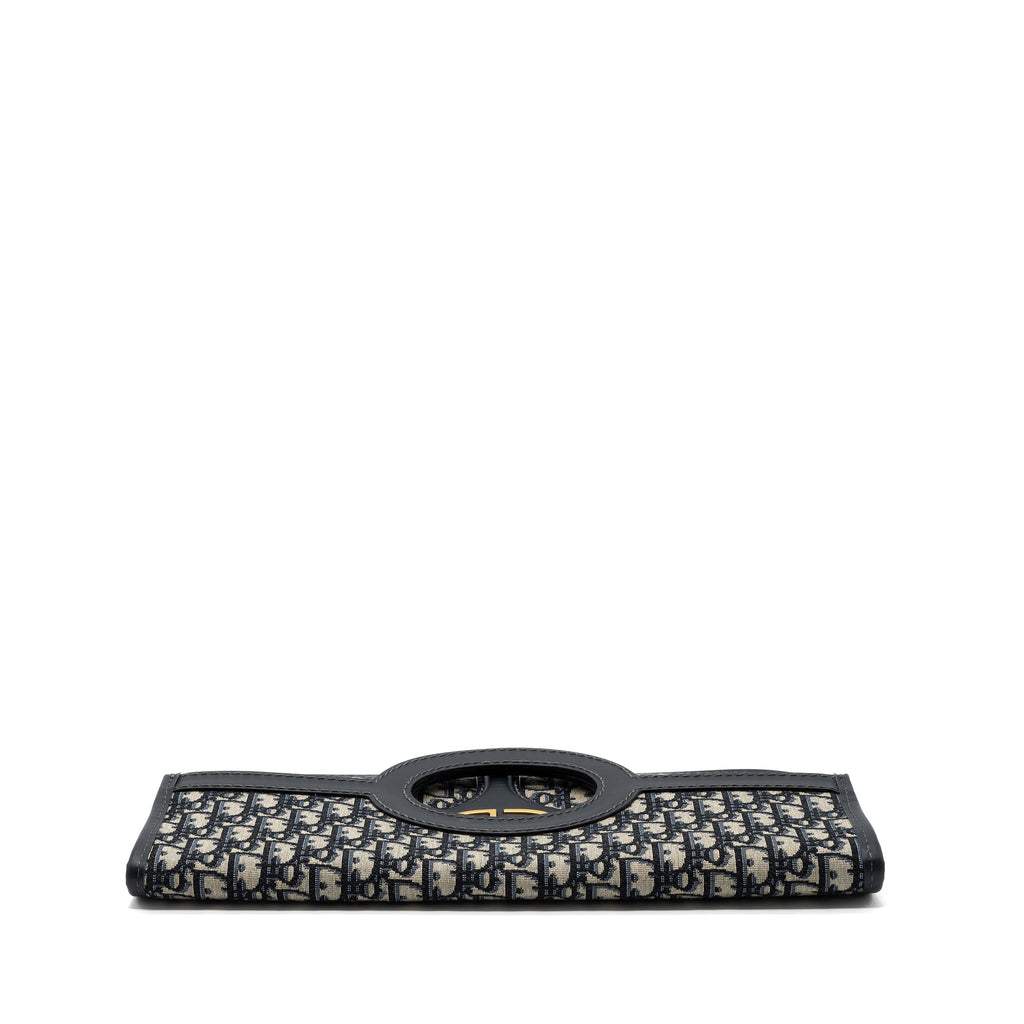 DIOR FOLDER CLUTCH BLUE DIOR OBLIQUE CANVAS/ LEATHER GHW