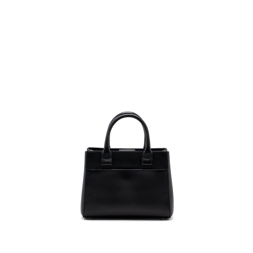CHANEL TOP HANDLE SMALL TOTE BAG GRAINED CALFSKIN BLACK LGHW