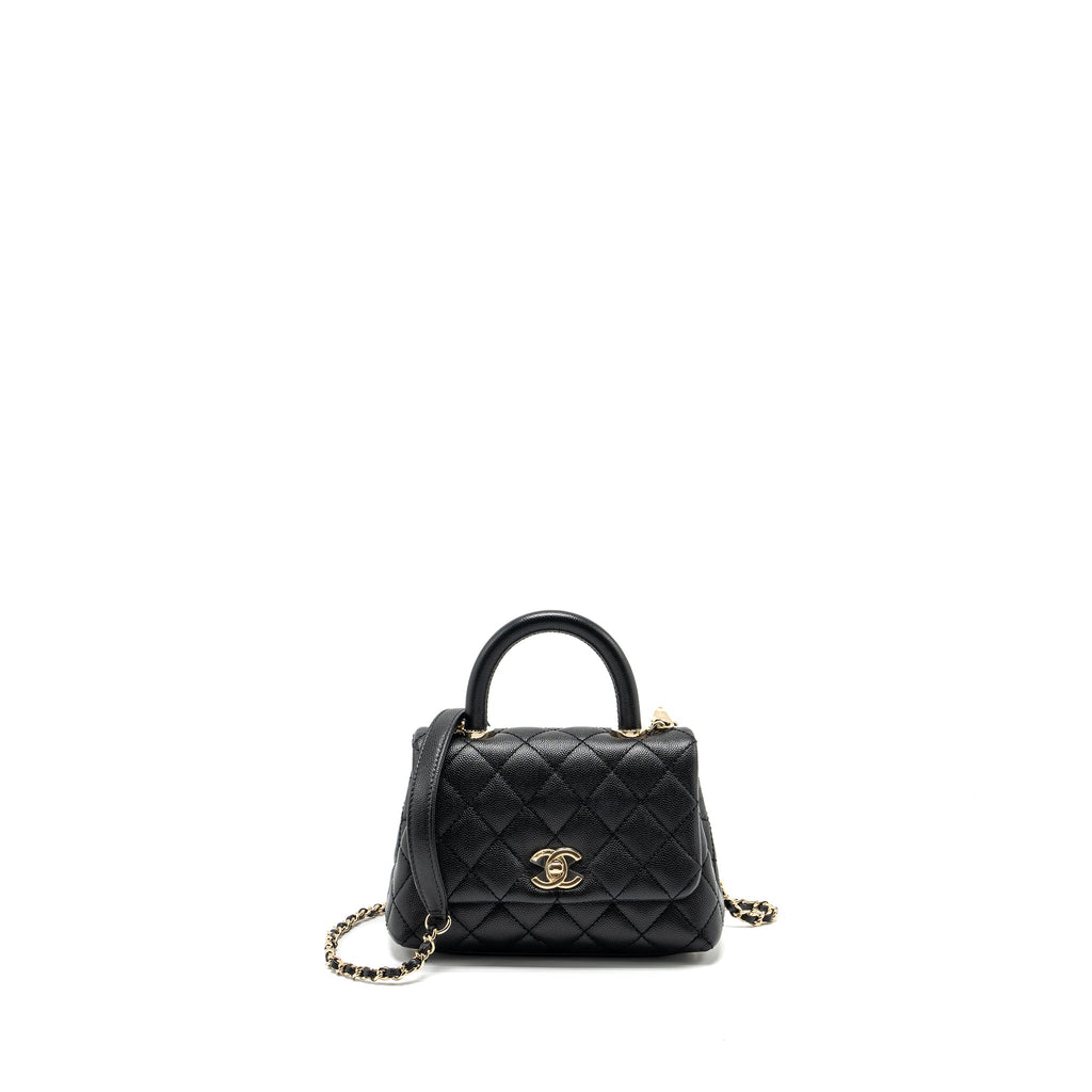 CHANEL MINI COCO HANDLE CAVIAR BLACK LGHW