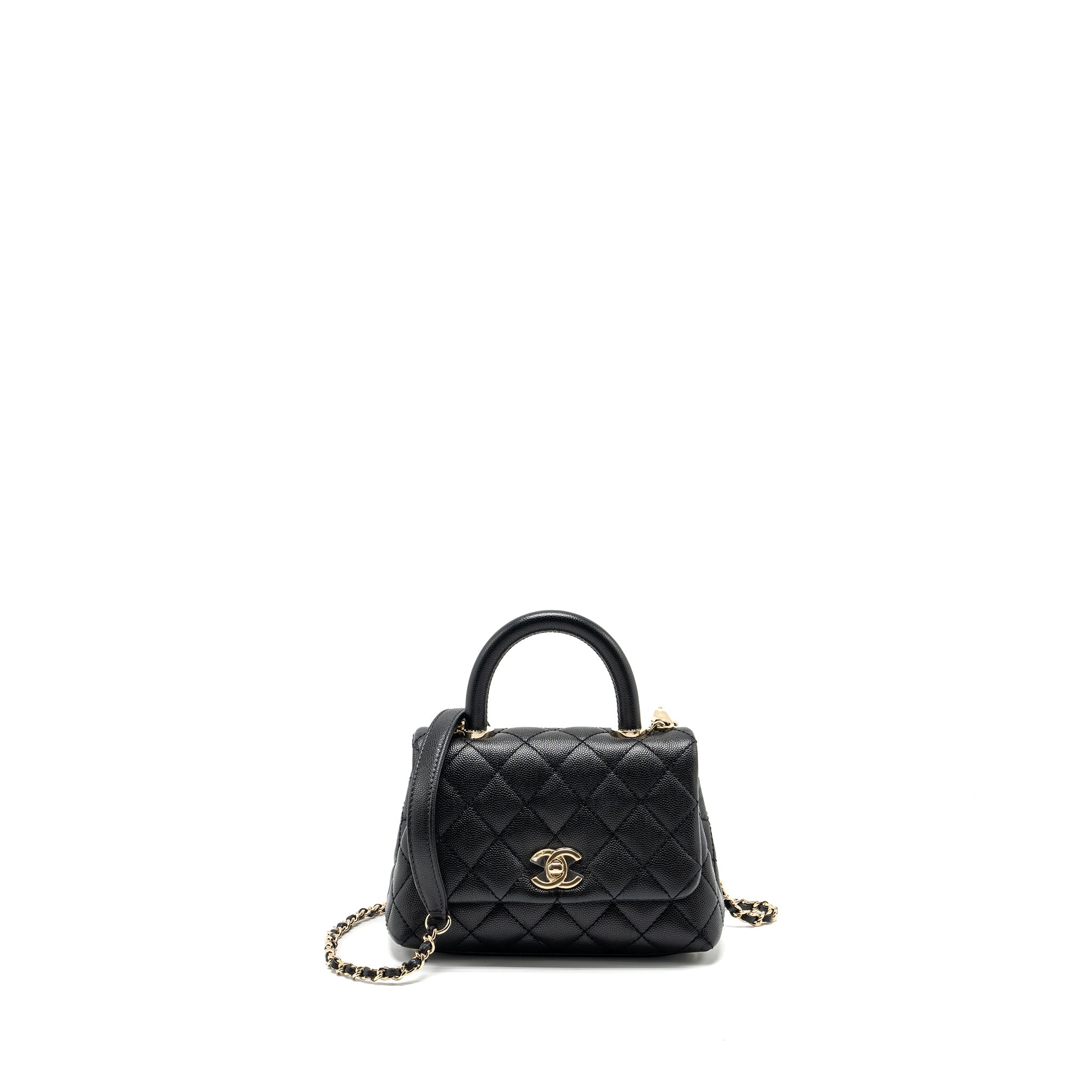 CHANEL MINI COCO HANDLE CAVIAR BLACK LGHW