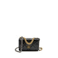 CHANEL 19 WALLET ON CHAIN LAMBSKIN BLACK MULTICOLOUR HARDWARE