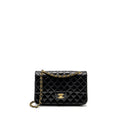 CHANEL MEDIUM CLASSIC DOUBLE FLAP BAG LAMBSKIN BLACK GHW