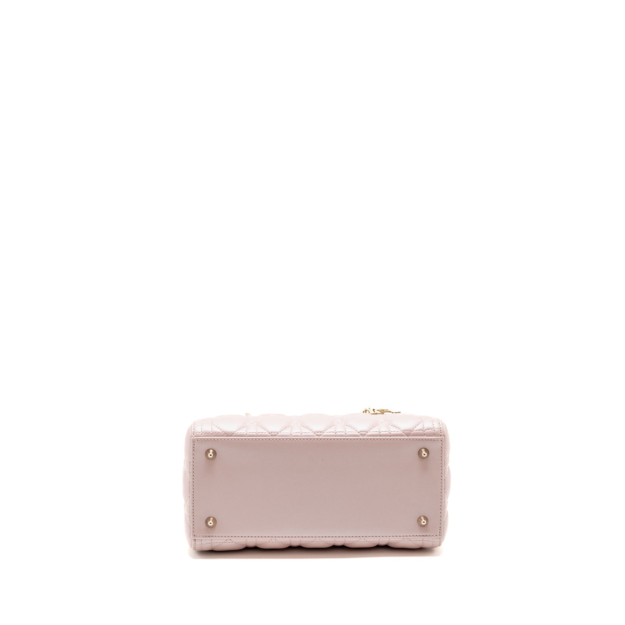 DIOR MEDIUM LADY DIOR LAMBSKIN IRIDESCENT PINK LGHW