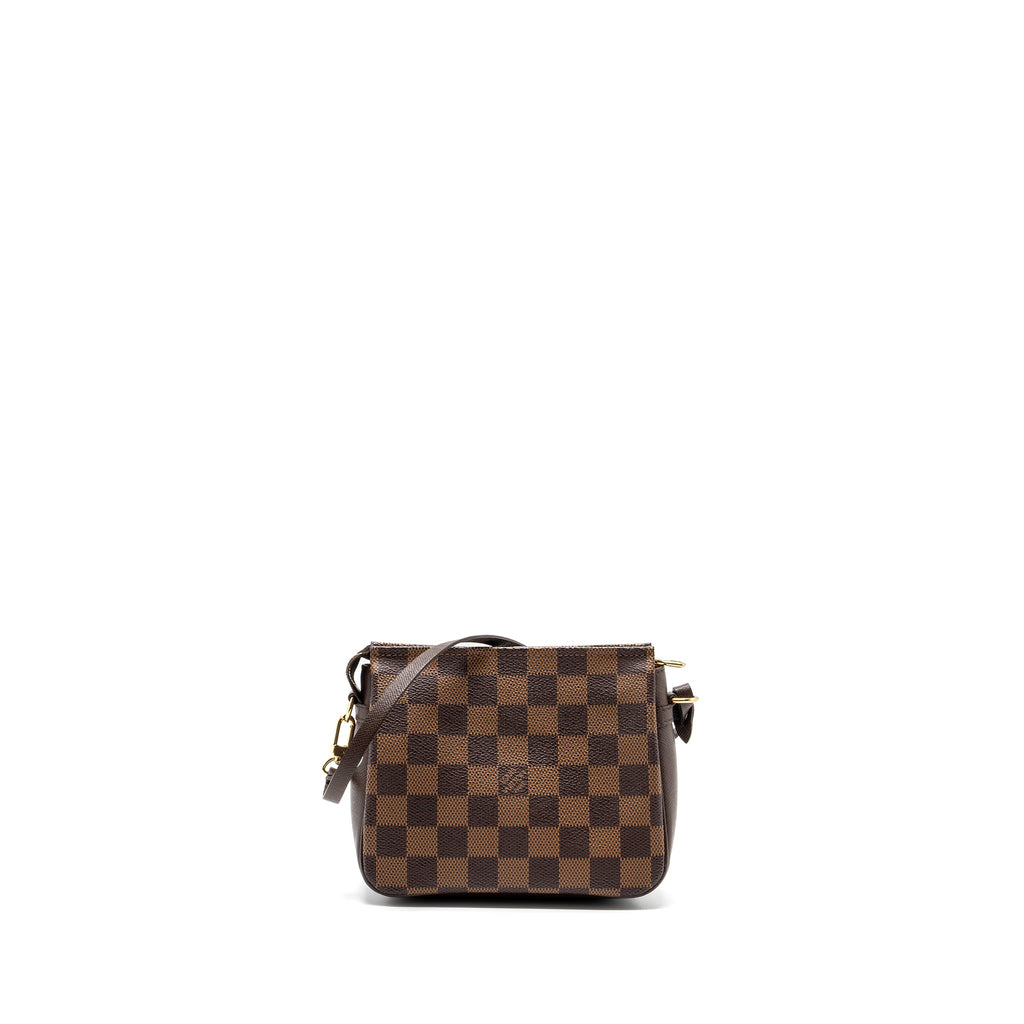 LOUIS VUITTON VINTAGE SQUARE SHOULDER BAG DAMIER EBENE GHW