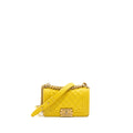 CHANEL SMALL BOY BAG GRAIN CALFSKIN YELLOW GHW