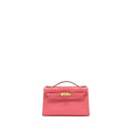 HERMES KELLY POCHETTE SWIFT ROSE AZALEE GHW