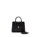 CHANEL TOP HANDLE SMALL TOTE BAG GRAINED CALFSKIN BLACK LGHW