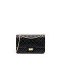 CHANEL LARGE 2.55 REISSUE DOUBLE FLAP BAG AGED CALFSKIN BLACK GHW