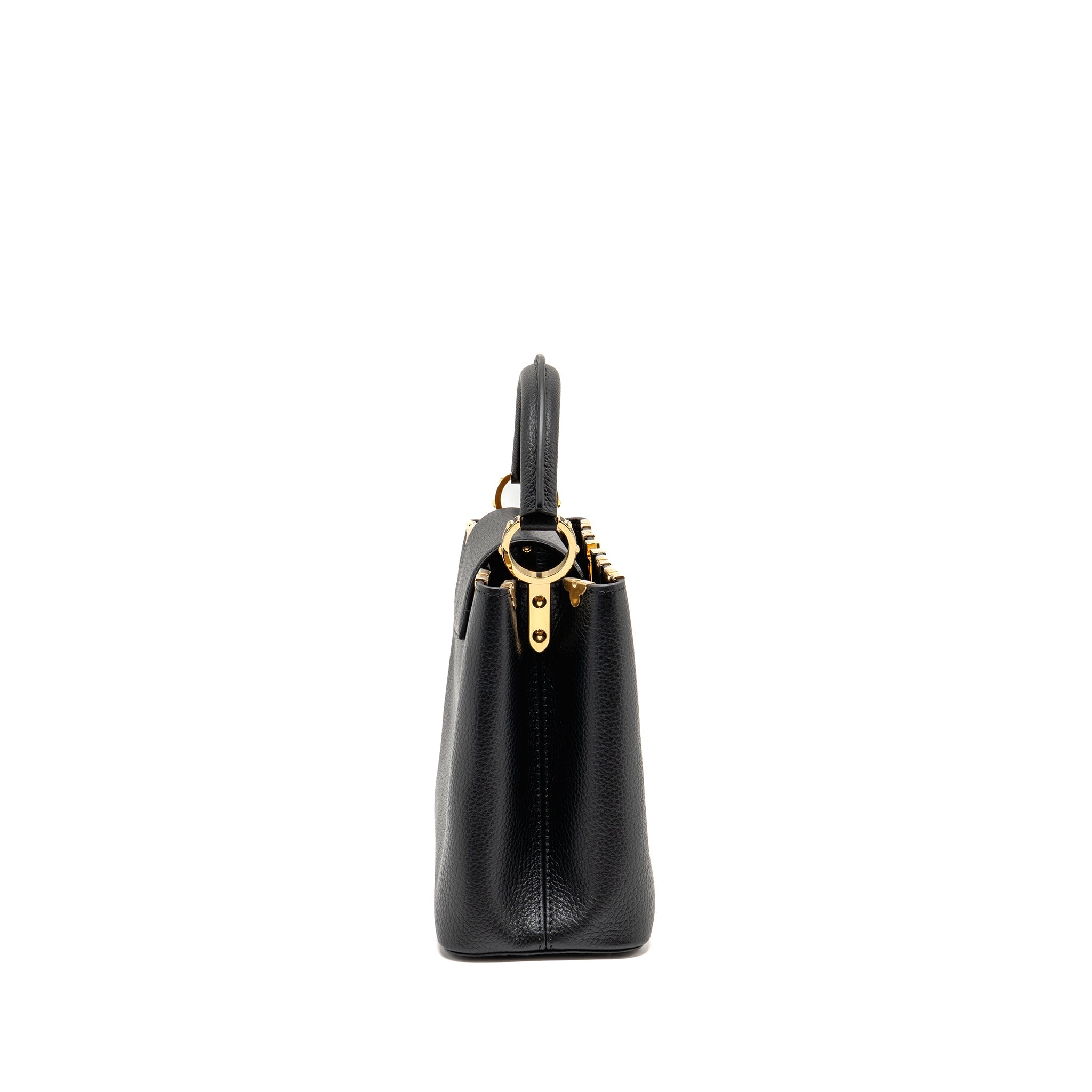 LOUIS VUITTON CAPUCINES MM TAURILLON LEATHER BLACK GHW