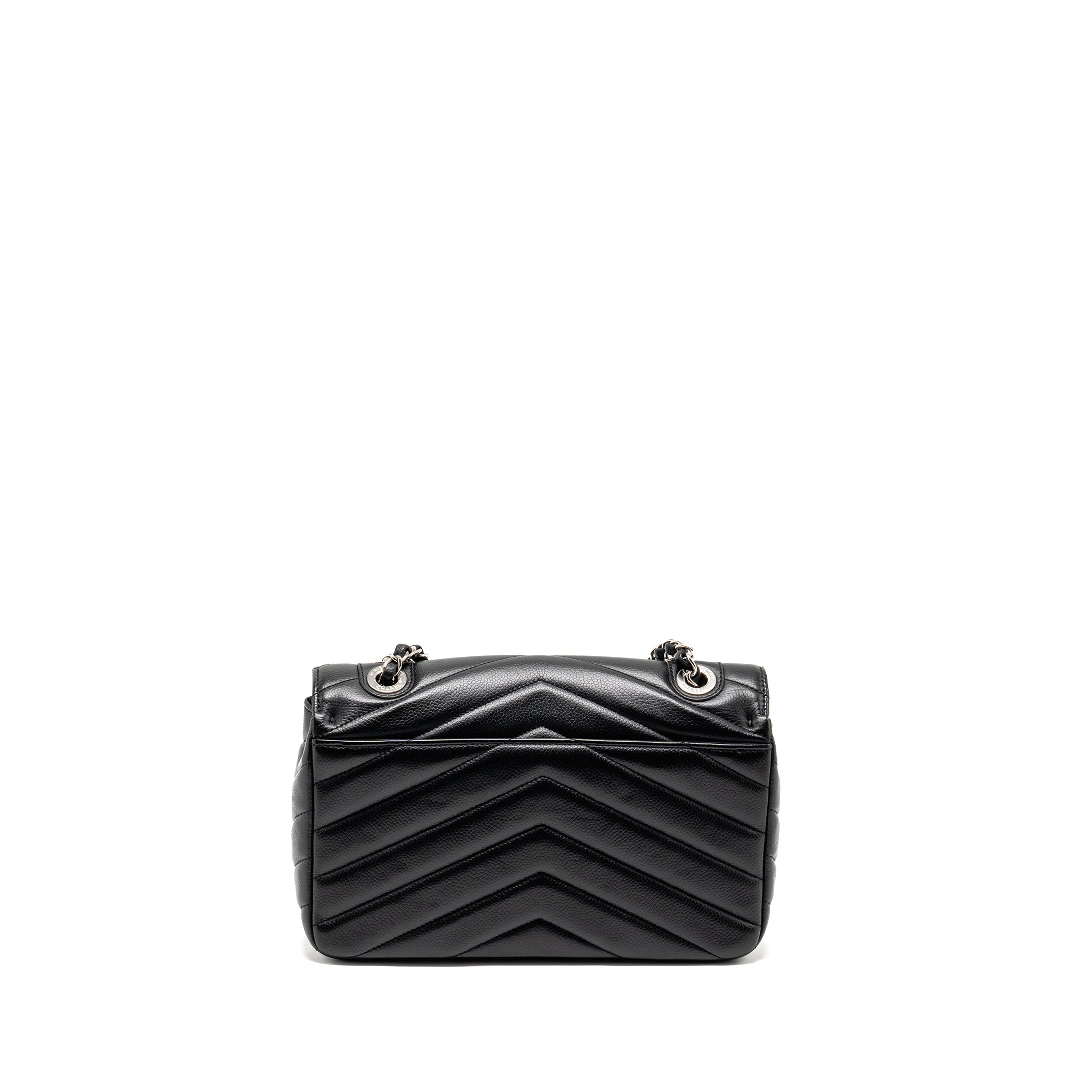 CHANEL ENVELOP FLAP BAG CHEVRON CAVIAR BLACK SHW