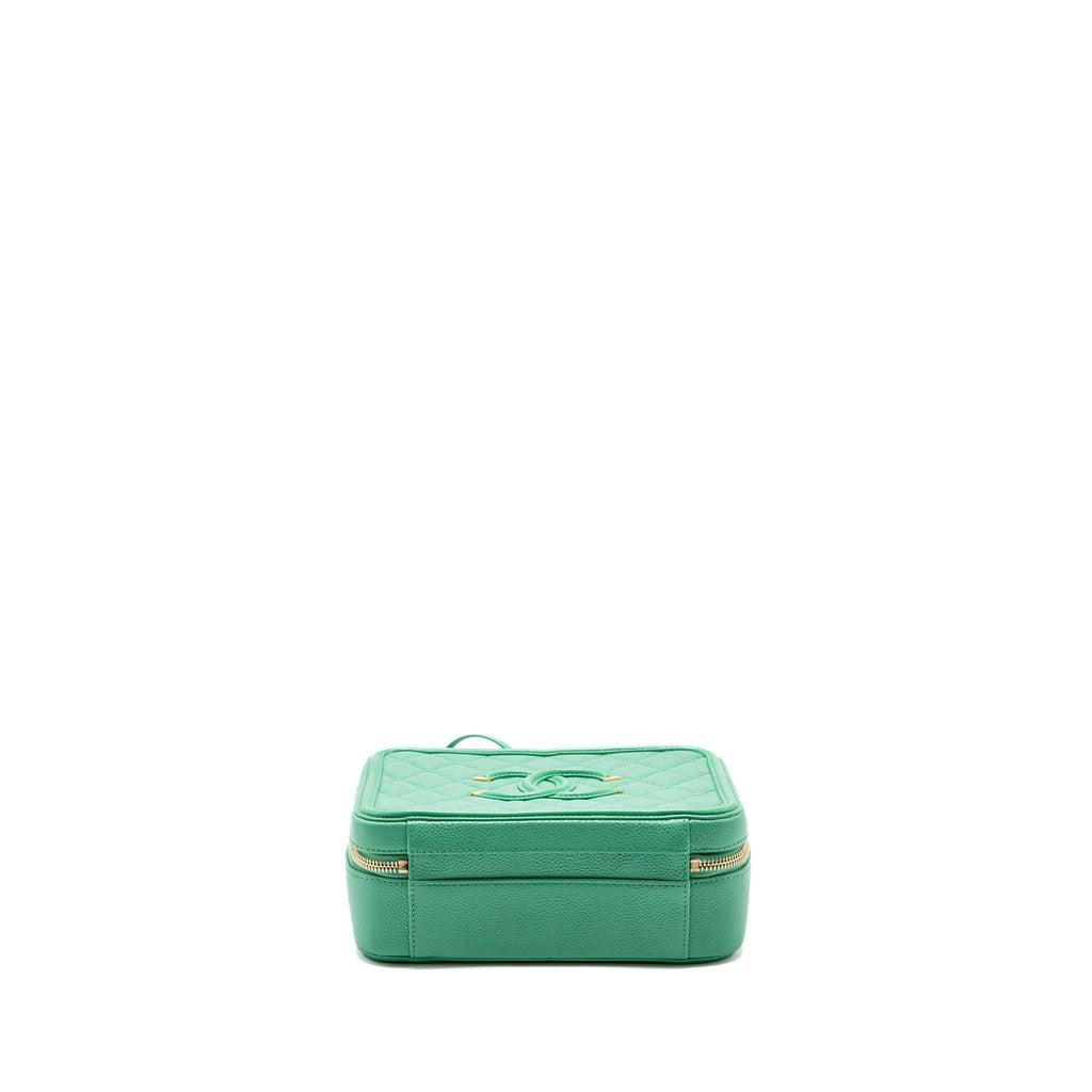 CHANEL MEDIUM FILIGREE VANITY CASE CAVIAR GREEN GHW