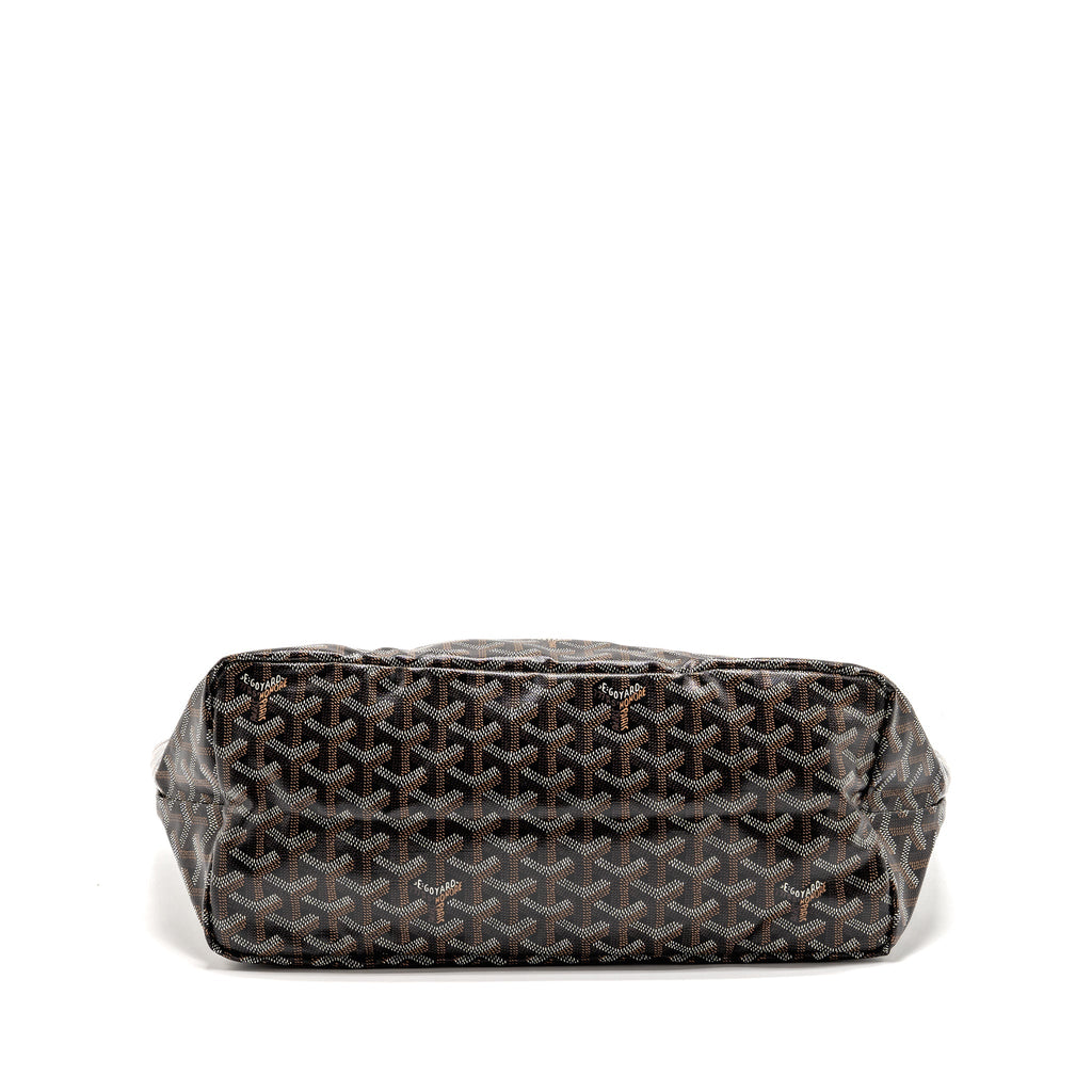 GOYARD SAINT LOUIS PM TOTE BAG GOYARDLINE CANVAS BLACK SHW