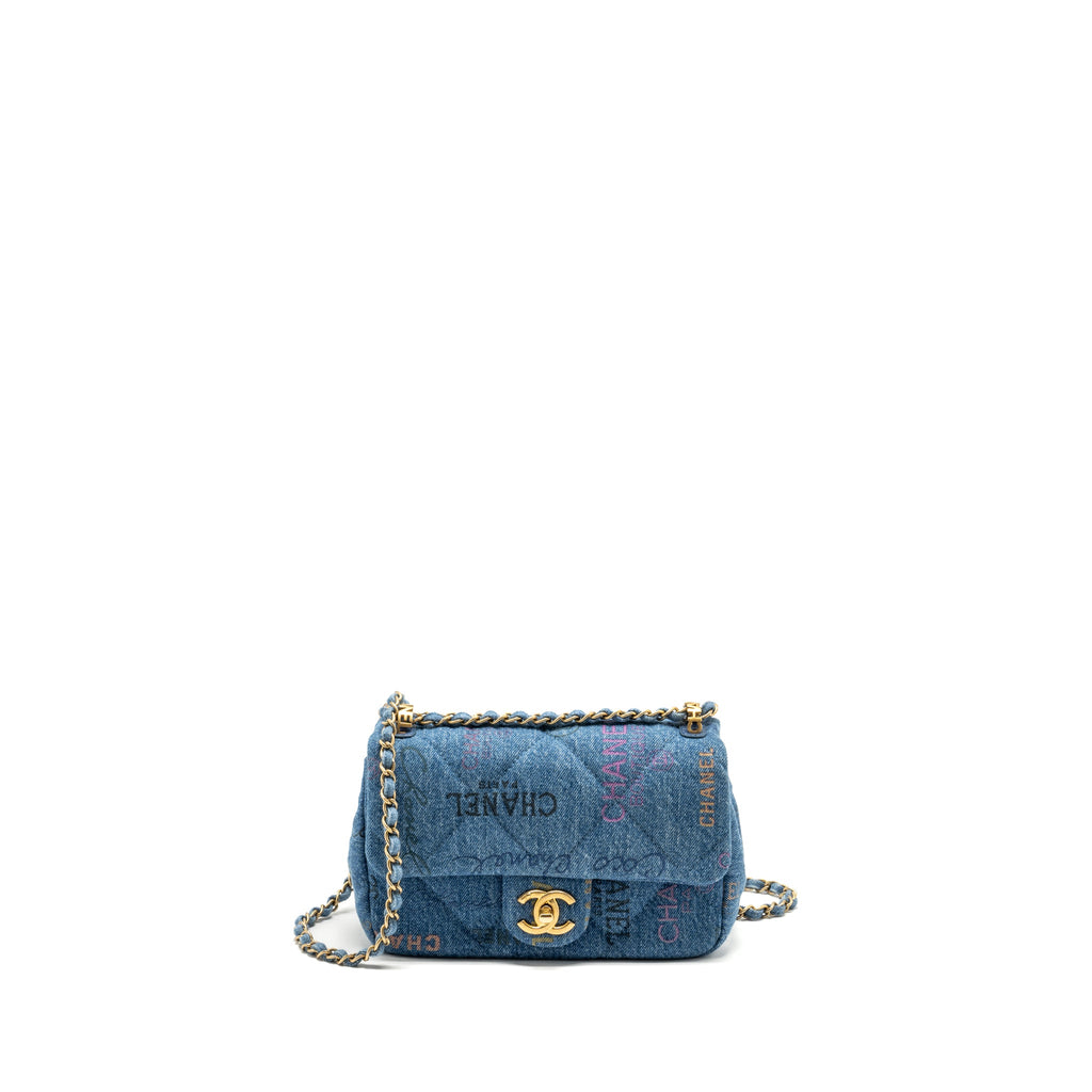 CHANEL 22P FLAP BAG DENIM BLUE GHW (MICROCHIP)