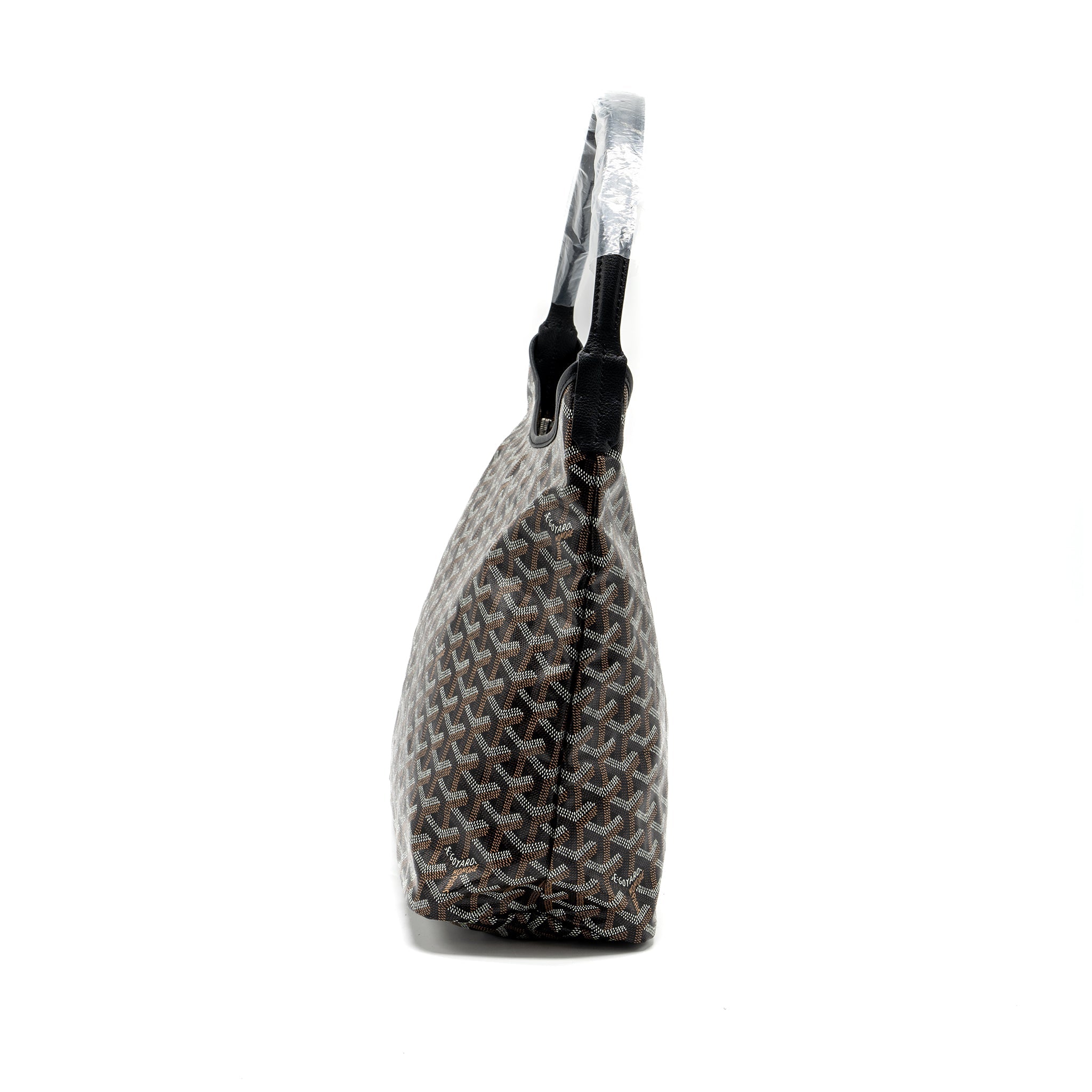 GOYARD BOHEME HOBO BAG GOYARDLINE CANVAS / CALFSKIN BLACK SHW