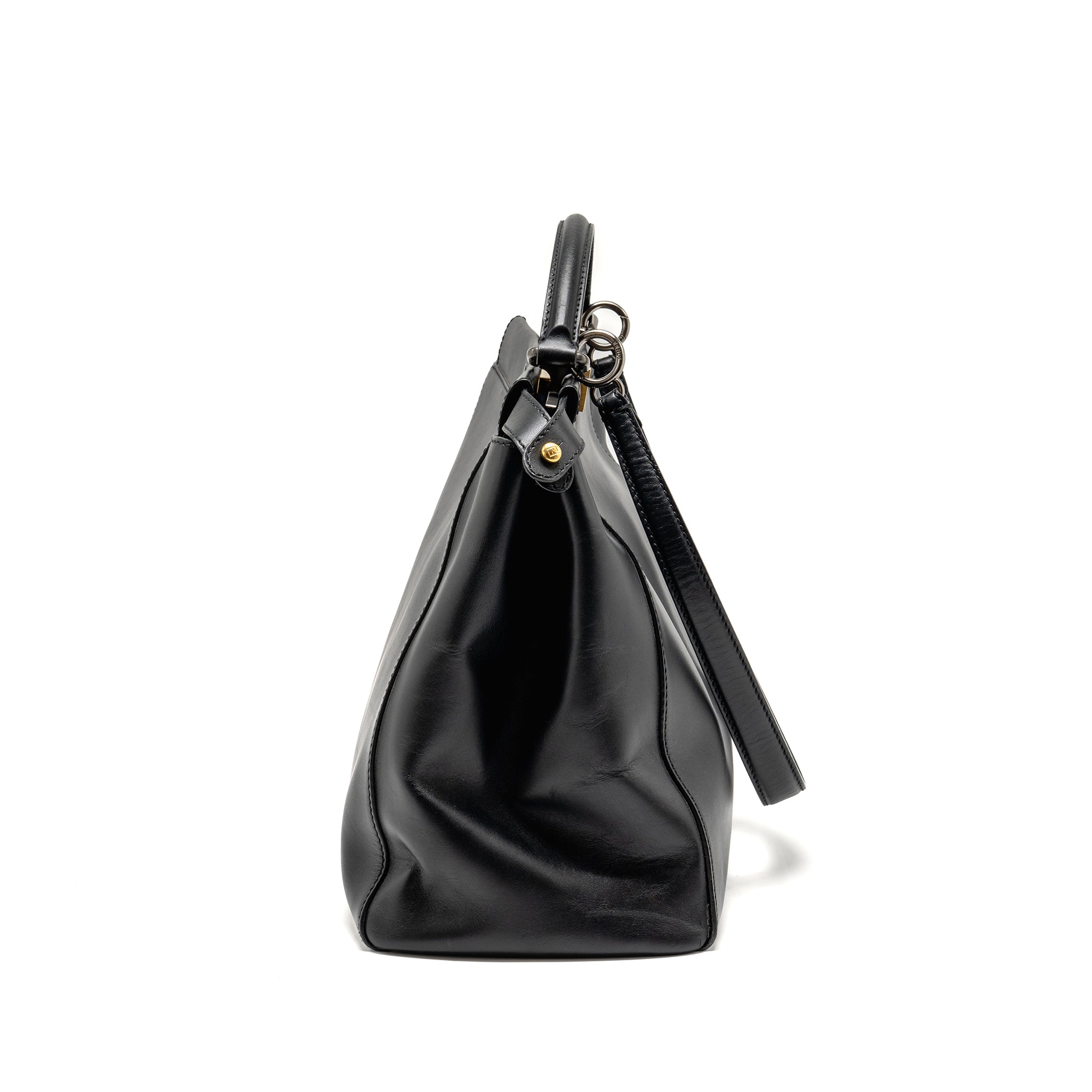 FENDI LARGE PEEKABOO BAG CALFSKIN BLACK GHW